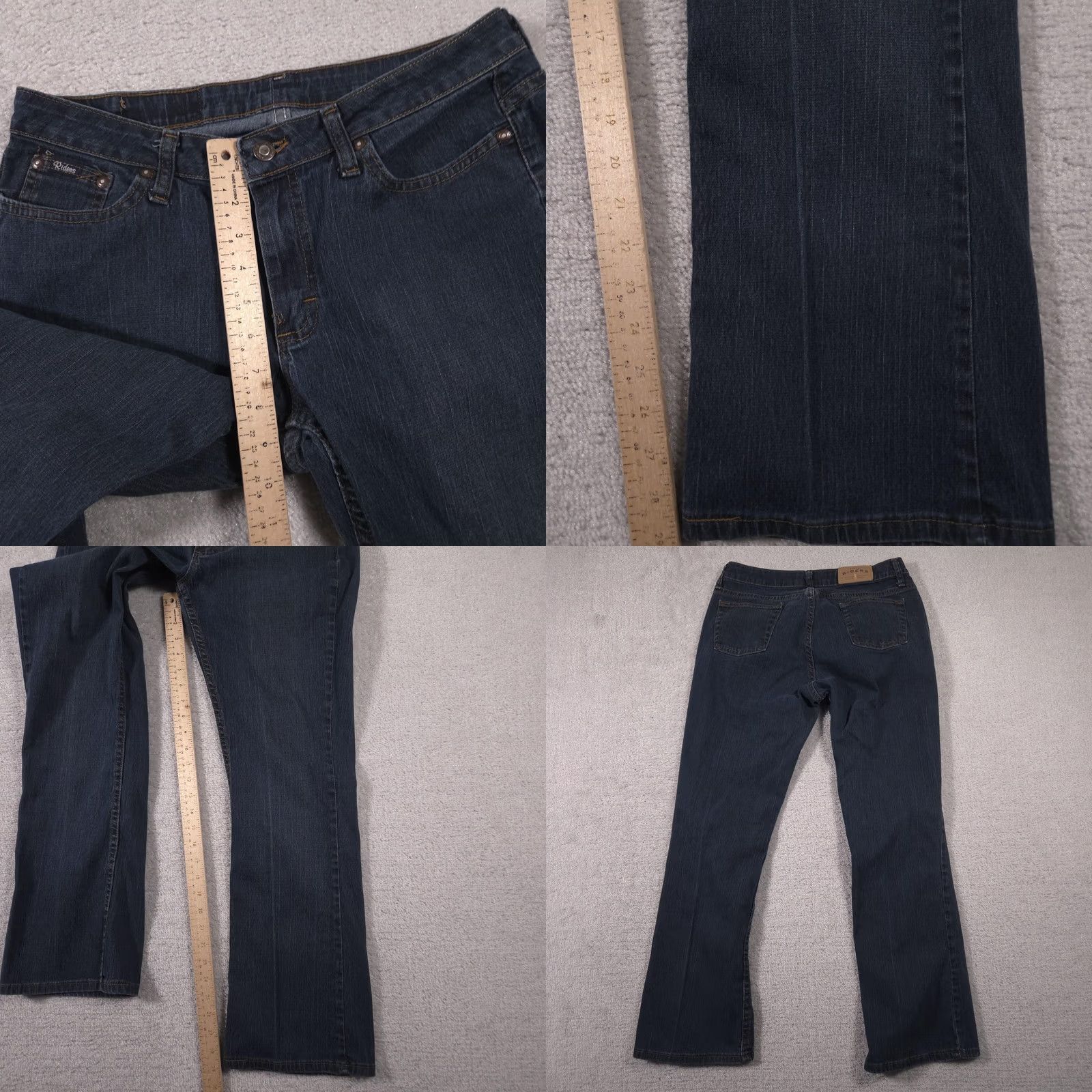 Vintage Riders Jeans Womens 10 Blue Dark Wash Bootcut Stretch Denim 5 Pocket Zip Fly Ladies Jeans Size 32" / US 10 / IT 46 - 8 Thumbnail