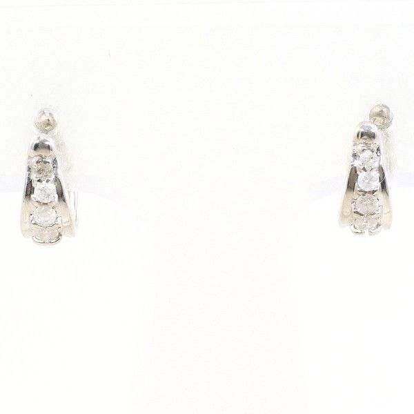 Luxuness K10 White Gold Ear Cuff Diamond Jewelry Calfskin Earrings in Silver, Women's