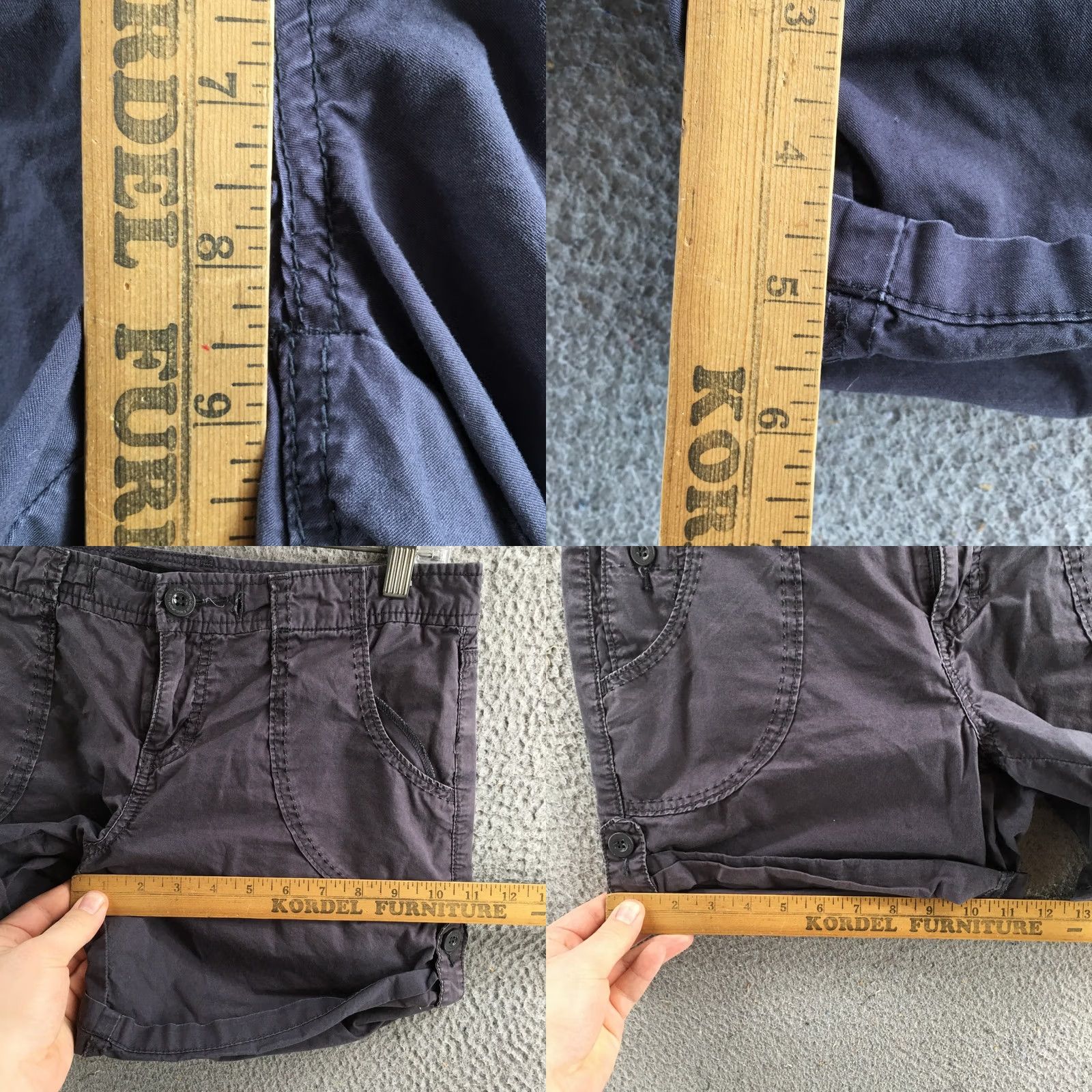 Calvin Klein Calvin Klein Utility Short Womens 6 Gray Cotton Mid Rise Flat Front Casual Zip Size 28" / US 6 / IT 42 - 8 Thumbnail