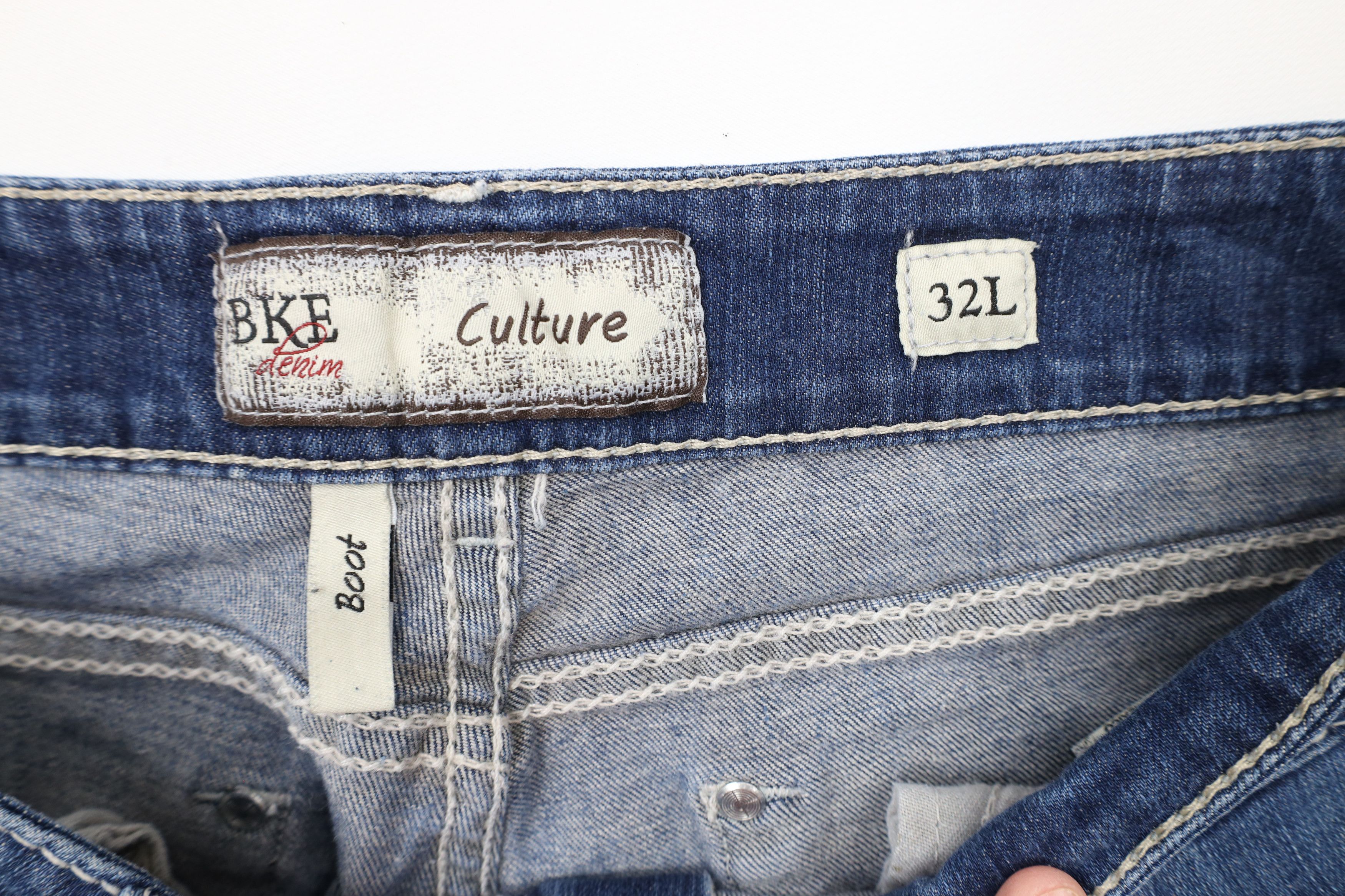 Vintage Buckle BKE Denim Stretch Boot Cut Denim Jeans Blue Size 32" / US 10 / IT 46 - 8 Thumbnail