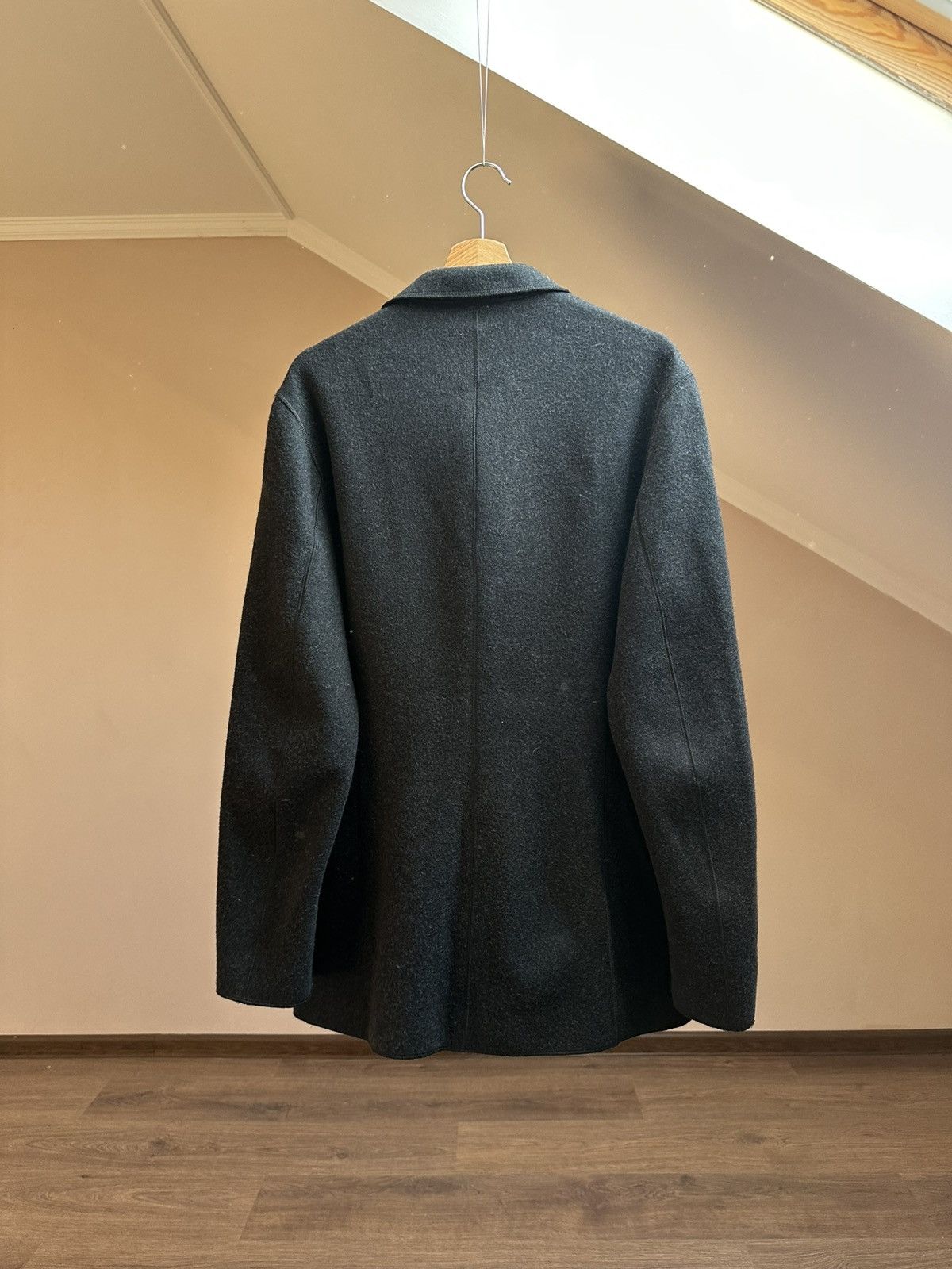 Comme des Garcons Giorgio Armani Unstructured Wool Jacket Asymmetric Military Size 42R - 3 Thumbnail