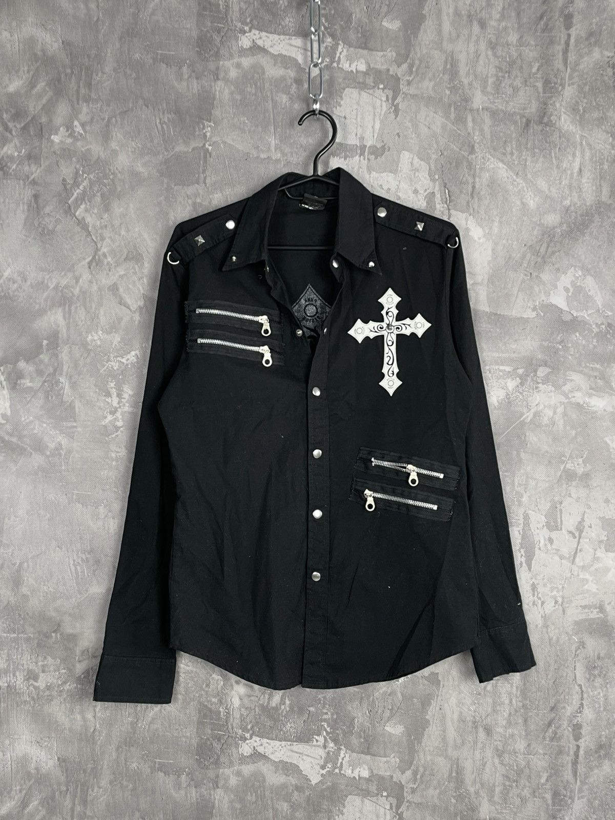 Affliction × JNCO × Vintage Y2K Affliction Style Grunge Cyber Goth Shirt Size US M / EU 48-50 / 2 - 1 Thumbnail