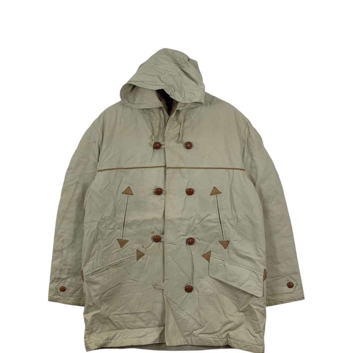 Vintage Vintage PERIPHERIQUE JAPAN Double Breasted Pea Coat Parka Size XXL / US 16-18 / IT 52-54 - 3 Thumbnail