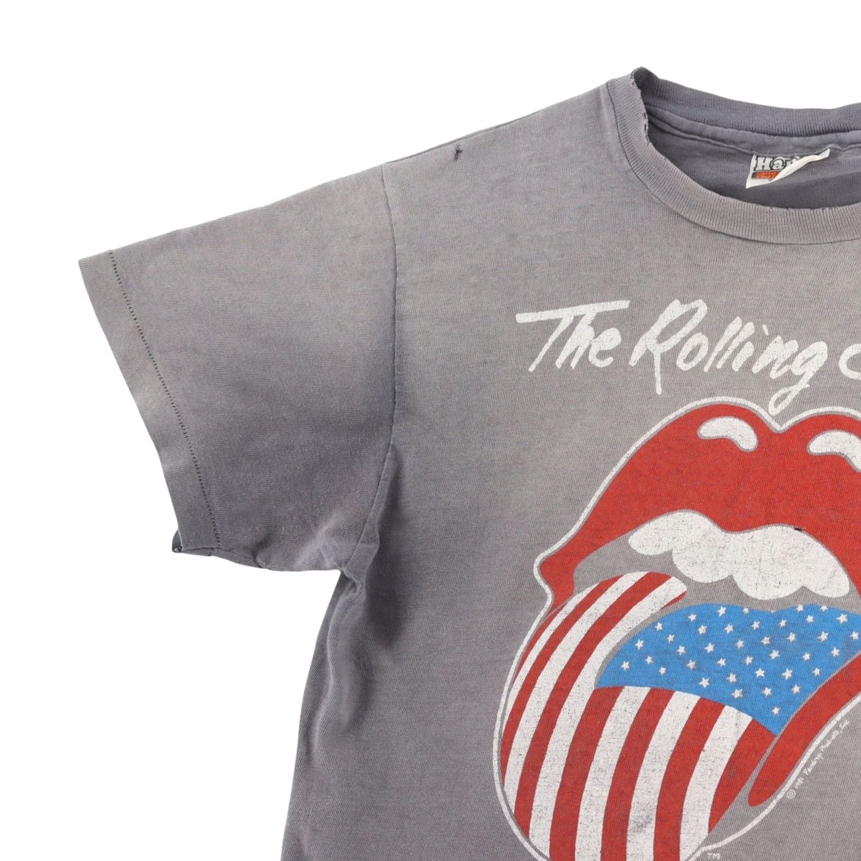 Vintage VINTAGE ROLLING STONES 1981 North American Tour Hanes Beefy T Shirt | Unisex | Gray | Large | Graphic Tee Size US L / EU 52-54 / 3 - 4 Thumbnail