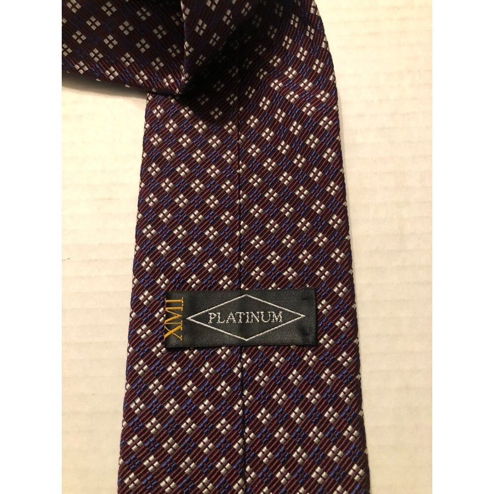 XMI Platinum xmi platinum men's new dark purple silk tie 3 3/4" X 59" Size ONE SIZE - 2 Thumbnail