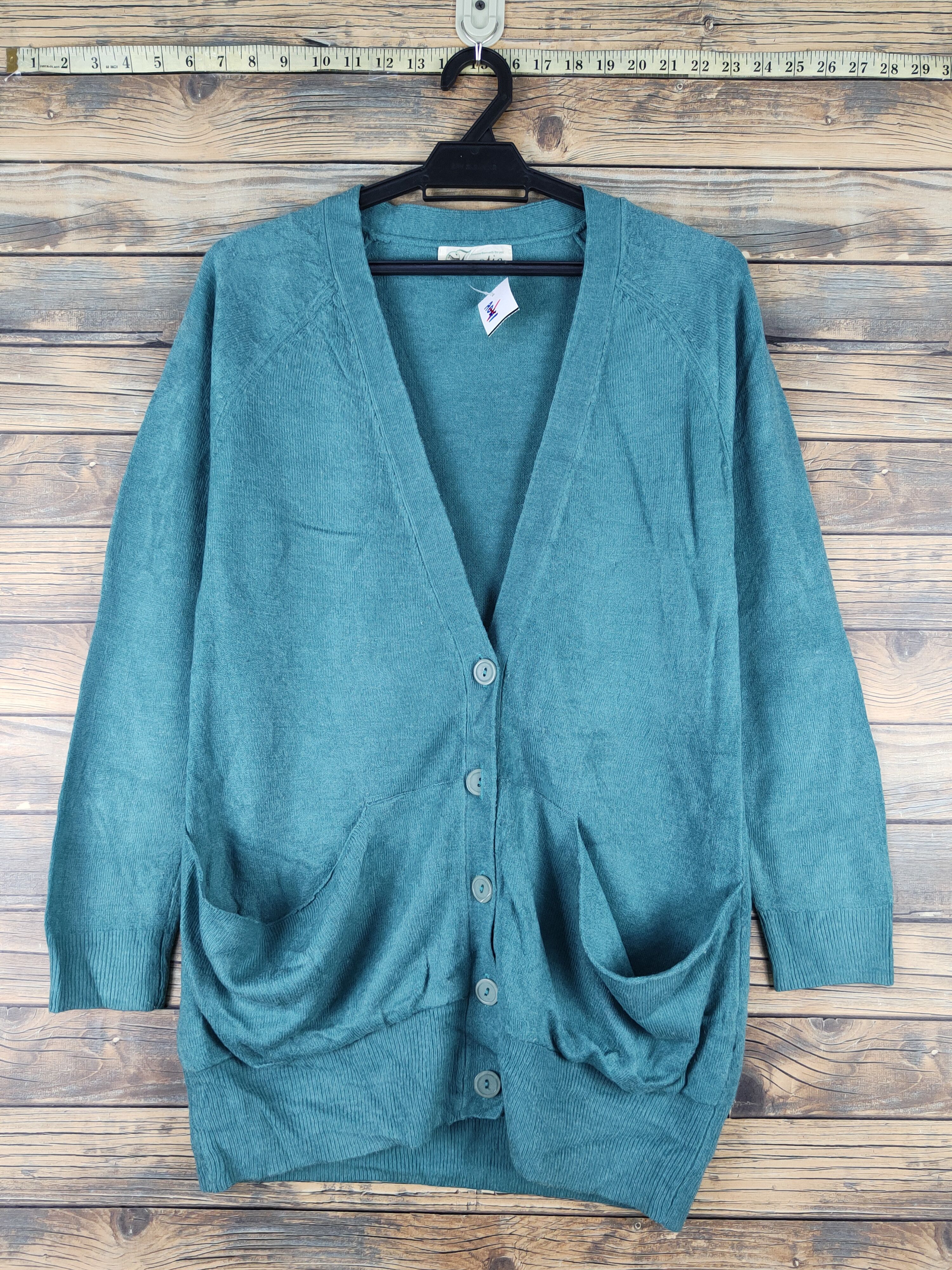 Homespun Knitwear Laatie Green Knitwear Cardigan #W1192 Size US M / EU 48-50 / 2 - 1 Thumbnail