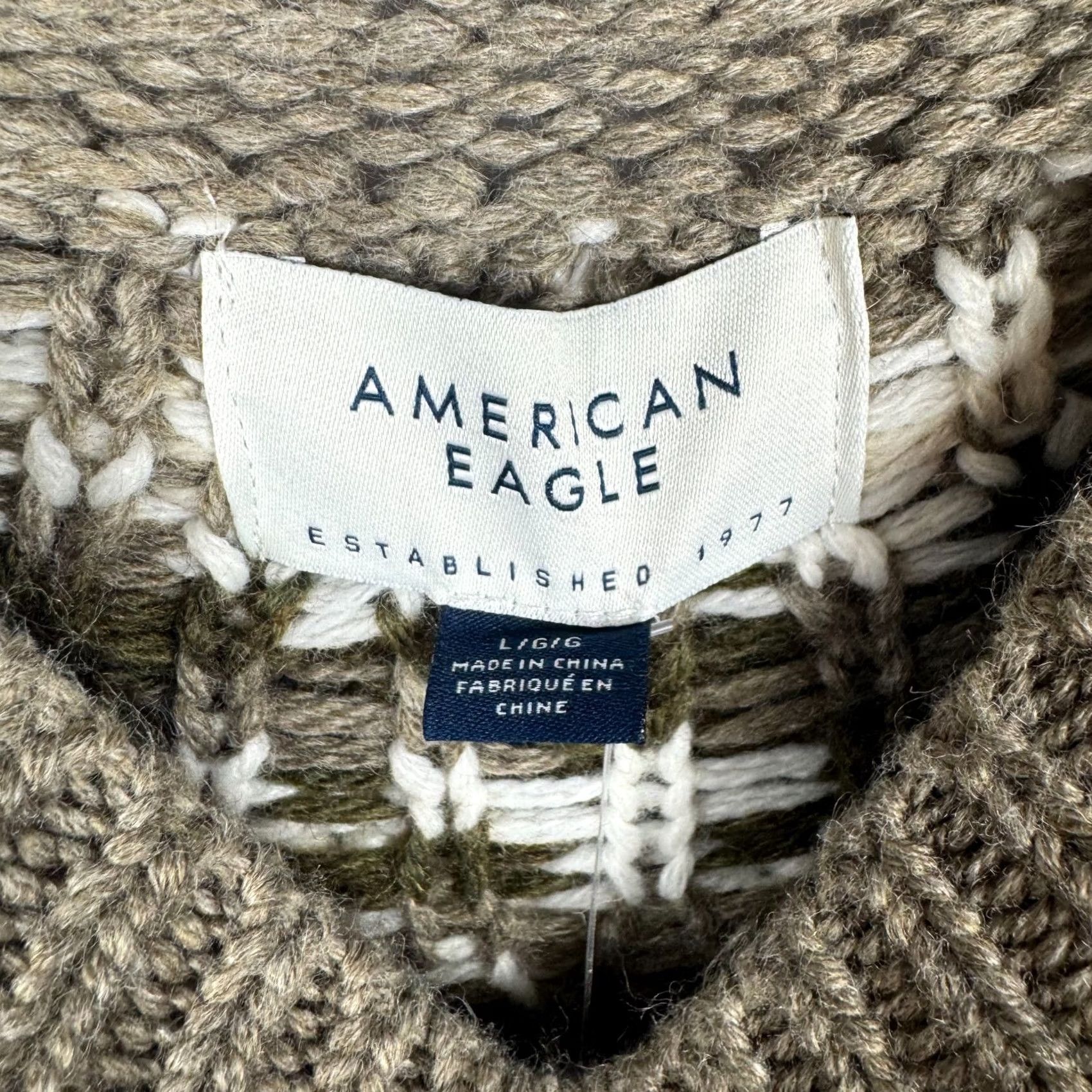 American Eagle Outfitters VINTAGE? No. (Original is new) So: American Eagle Outfitters Sweater Mens L Crew Neck Brown Knit Fair Isle Pullover Knit Winter Fall Casual Size US L / EU 52-54 / 3 - 3 Thumbnail
