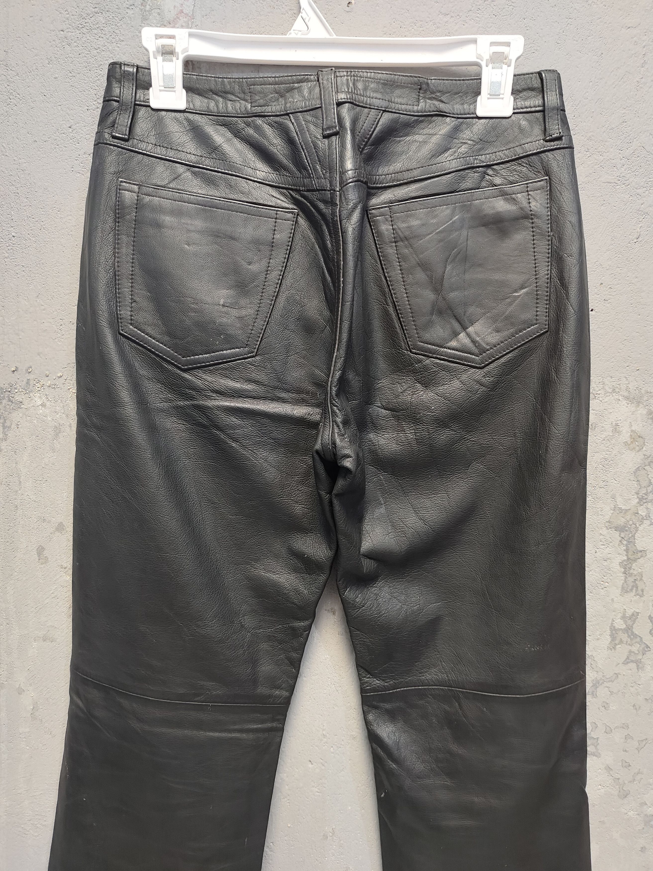 Marithe + Francois Girbaud 90s Marithe Francois Girbaud Minimal Leather Trousers Size US 30 / EU 46 - 6 Thumbnail