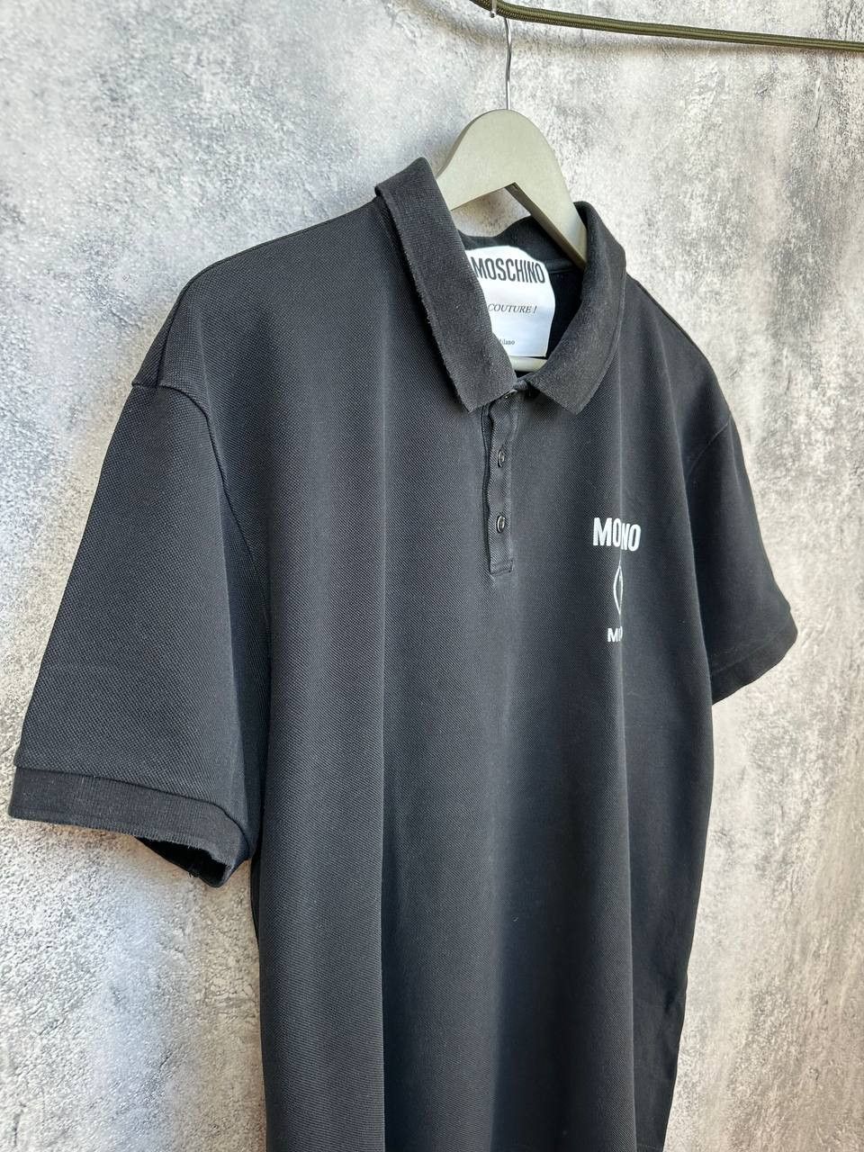 Moschino Moschino Couture Milano Logo Polo Shirt Black SS Cotton Size US XL / EU 56 / 4 - 4 Thumbnail