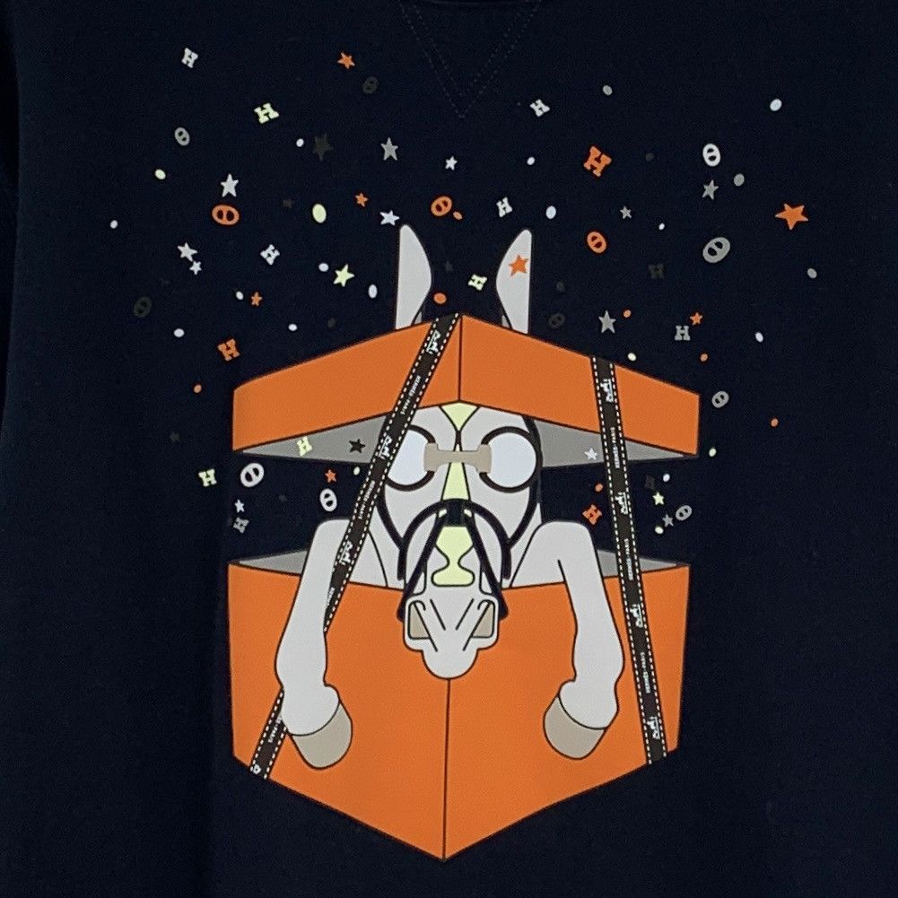 Hermes Hermès Black Cartoon Printed Long Sleeve Sweatshirt K26WX Size US S / EU 44-46 / 1 - 4 Thumbnail