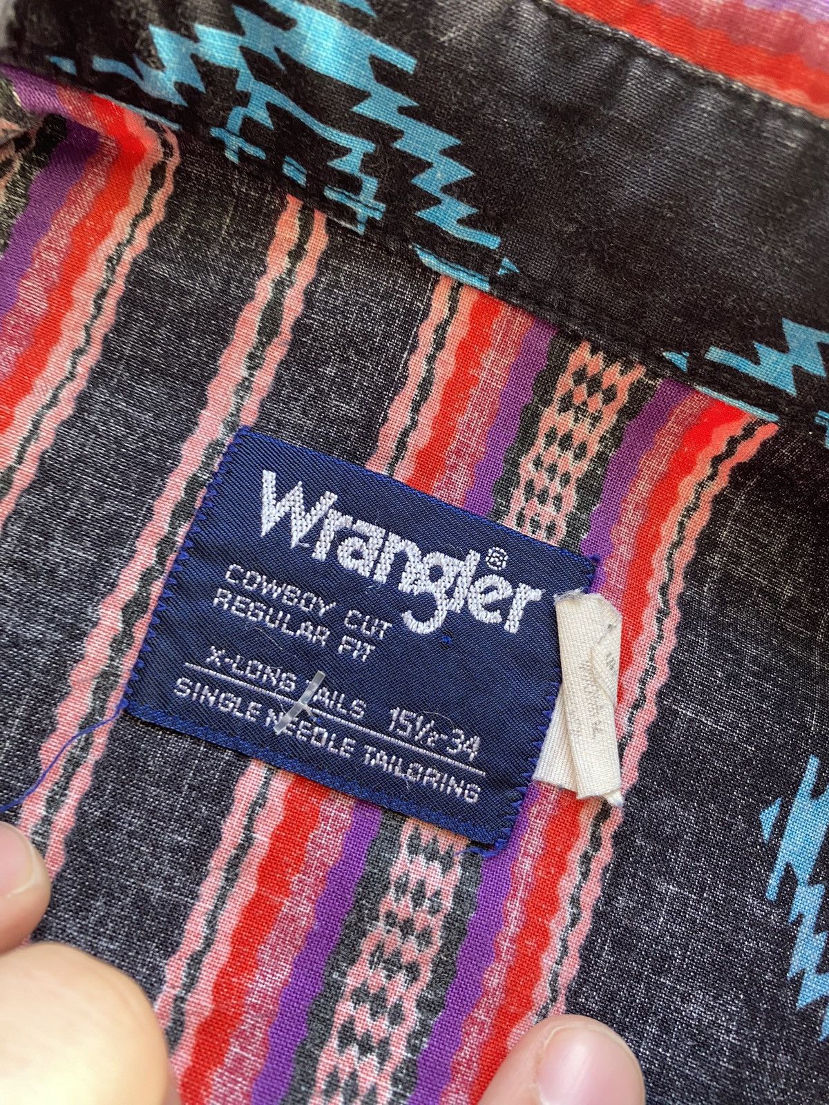 Wrangler 🔥80s Wrangler Brushpopper Western shirt pearl snap aztec xl Size US XL / EU 56 / 4 - 3 Thumbnail