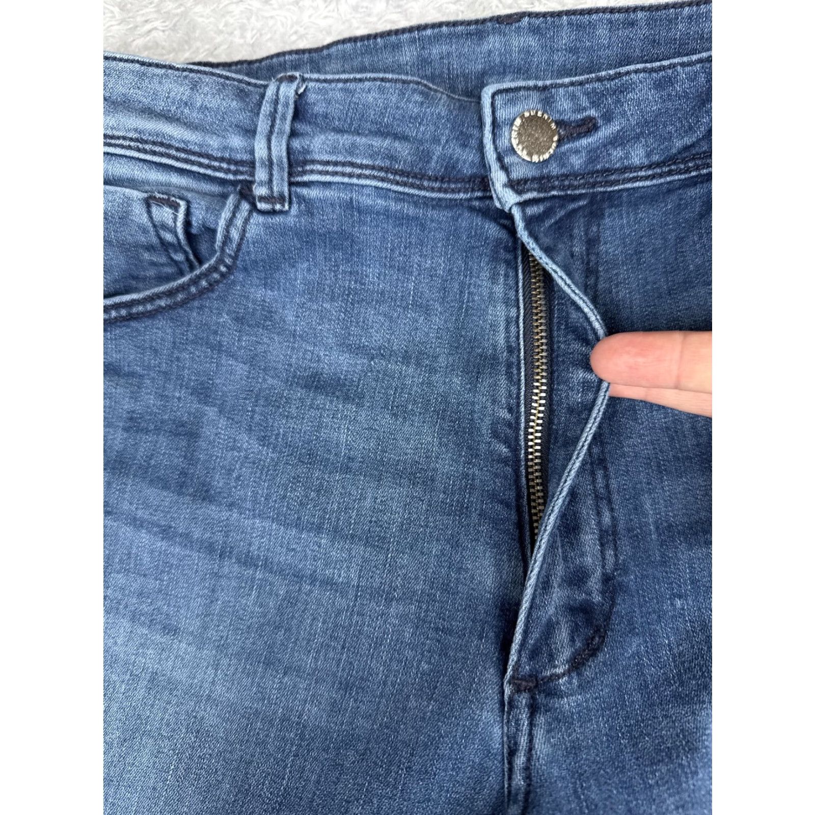 Denime &Denim Flare Jeans Womens 12 Blue Medium Wash High Rise Stretch Denim 32x32 Jeans Size 34" / US 12 / IT 48 - 5 Thumbnail