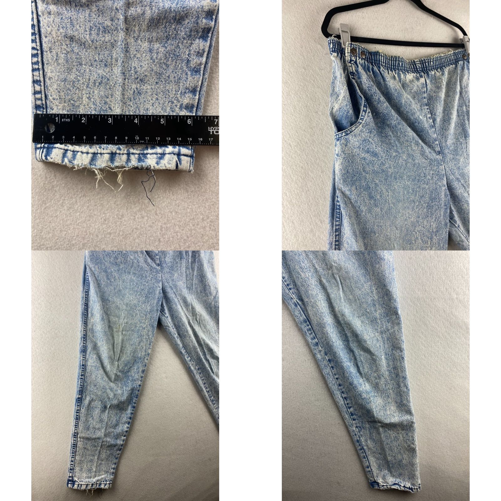 Vintage VINTAGE High Rise Acid Wash Jeans Womens 16 C Sport Button Flap Paper Tag USA 80s Size 38" / US 16 / IT 52 - 8 Thumbnail