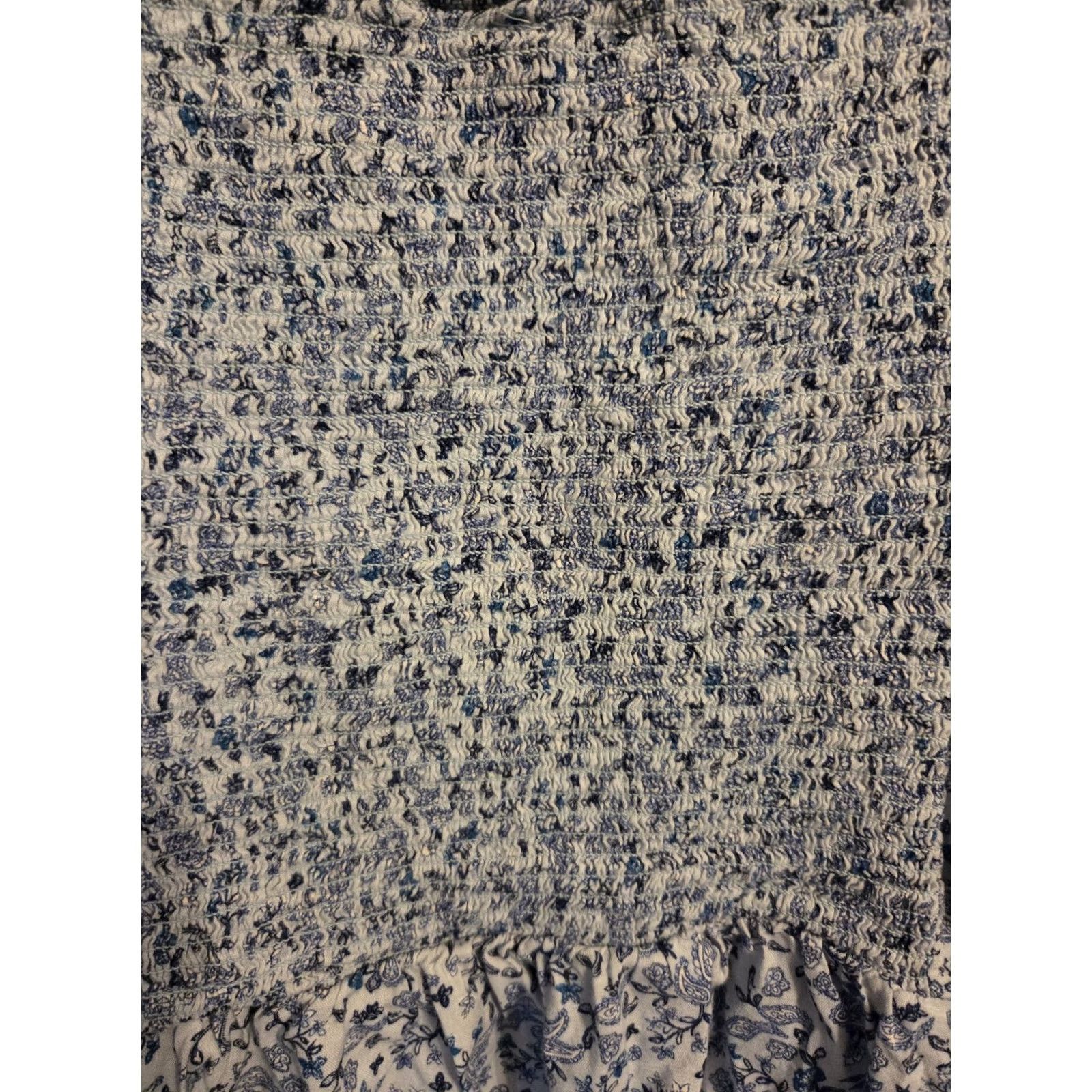 Old Navy Old Navy Blue Floral Paisley Print Smocked Back Top Boho Hippie Cottagecore 3X Size XXL / US 16-18 / IT 52-54 - 7 Thumbnail