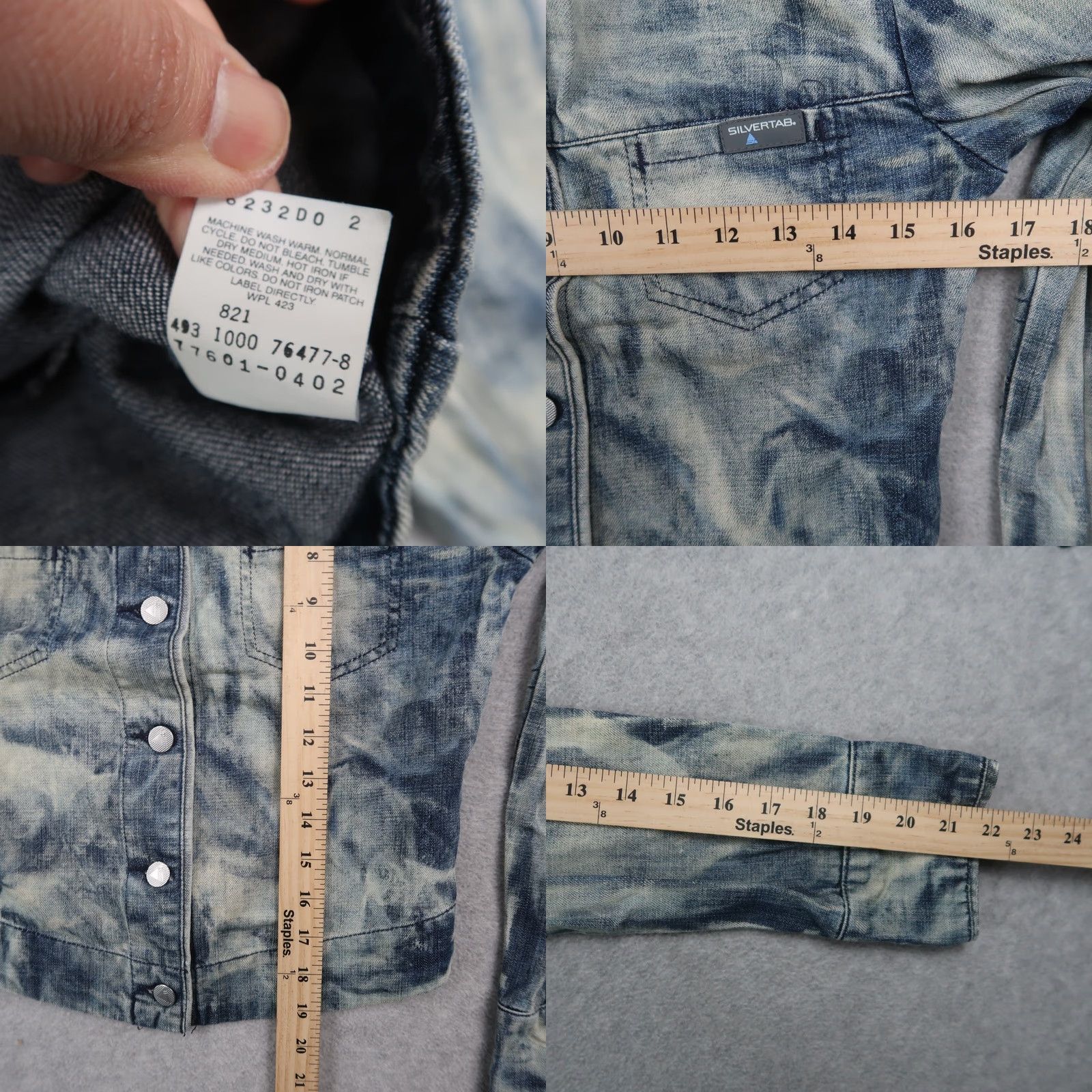Levi's VINTAGE Levi's Silvertab Denim Jacket Womens S Small Cropped Blue 90s Leather? Size S / US 4 / IT 40 - 8 Thumbnail