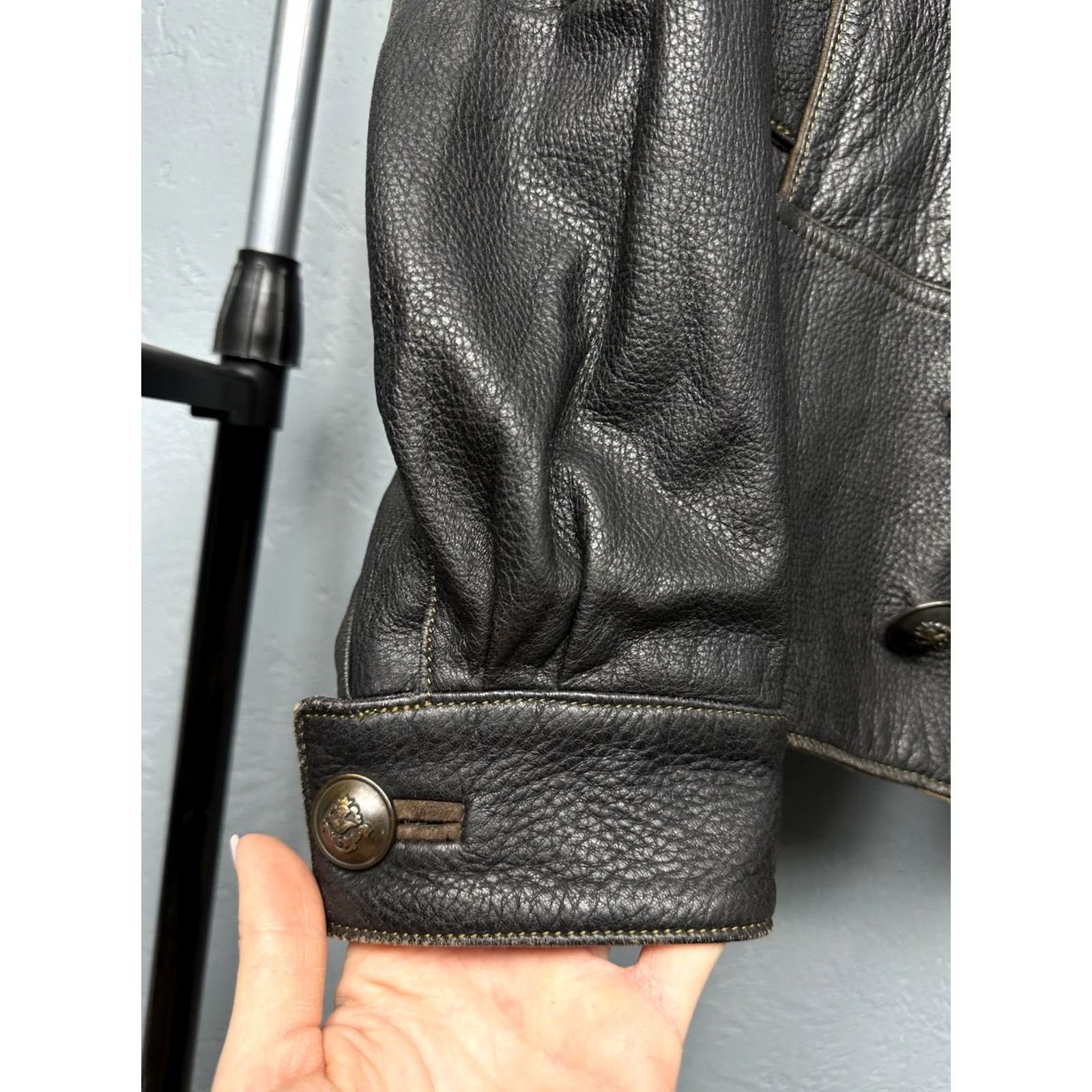 Vintage Meindl 90s Vintage Mens Leather Jacket Trachten Size 50 (M) Black Coat, Windbreaker, 90s Theme, Germany, Vintage Mens Jacket Size US M / EU 48-50 / 2 - 6 Thumbnail