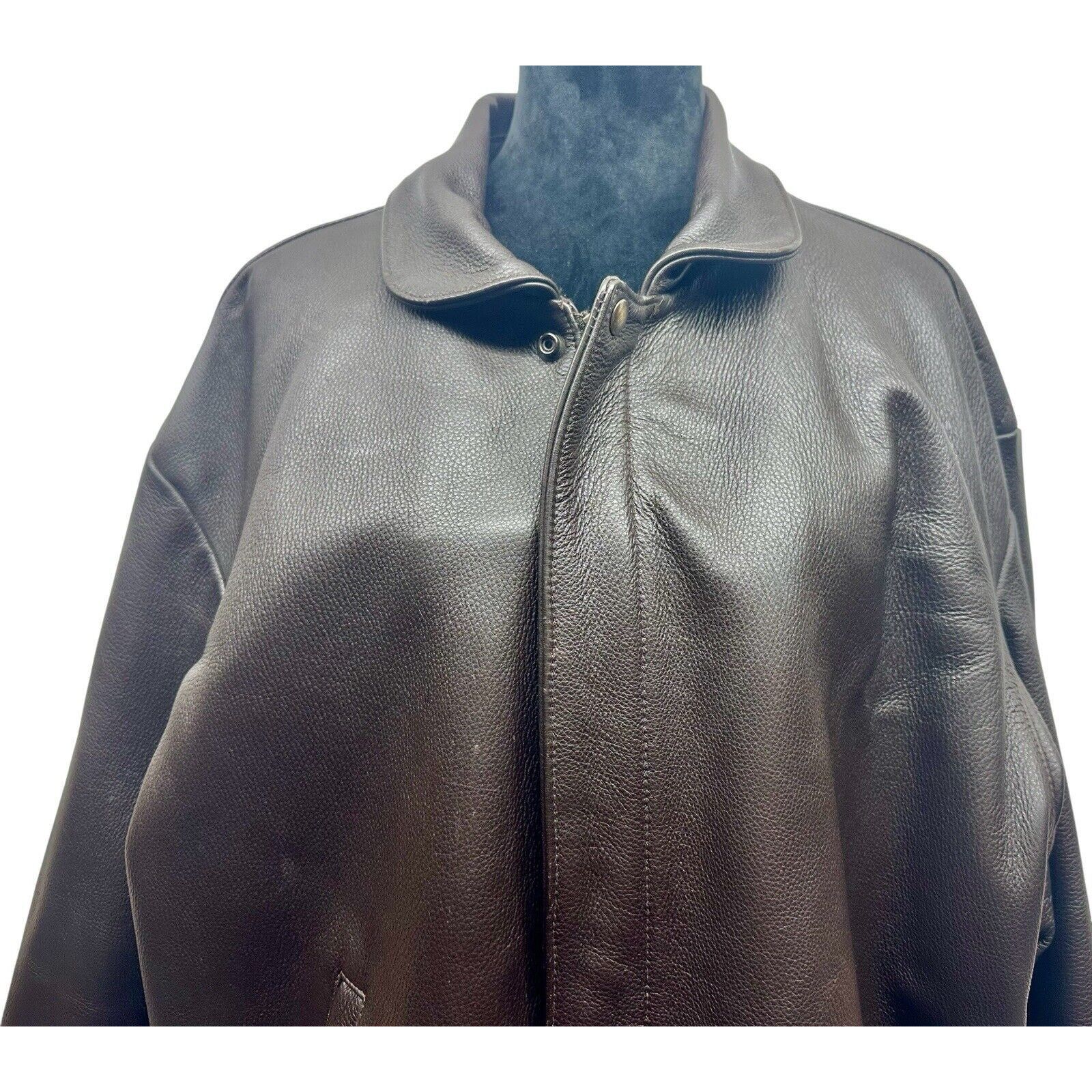 & Other Stories Mens XL Q-Gar Brown Leather Bomber Jacket Aviation Liner VTG Size US XL / EU 56 / 4 - 11 Thumbnail