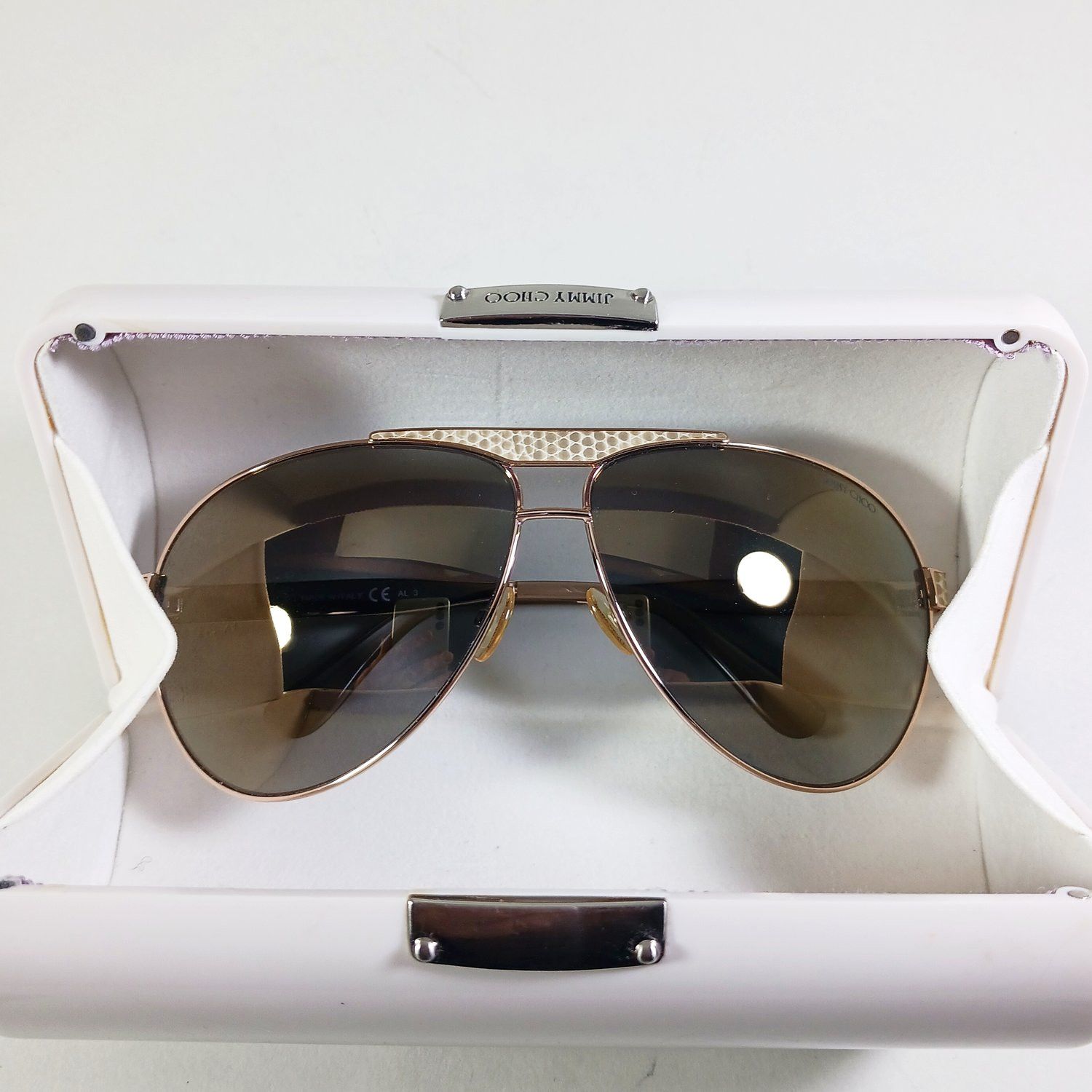 Designer × Jimmy Choo Jimmy Choo Dominique/S 000JO Aviator Sunglasses in Case Size ONE SIZE - 1 Thumbnail