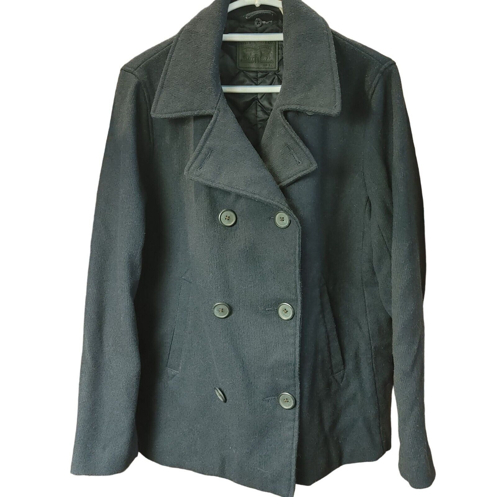 Other Levi Strauss & Co. Women's Gray Wool Button Down Collared Pe Size XL / US 12-14 / IT 48-50 - 1 Thumbnail