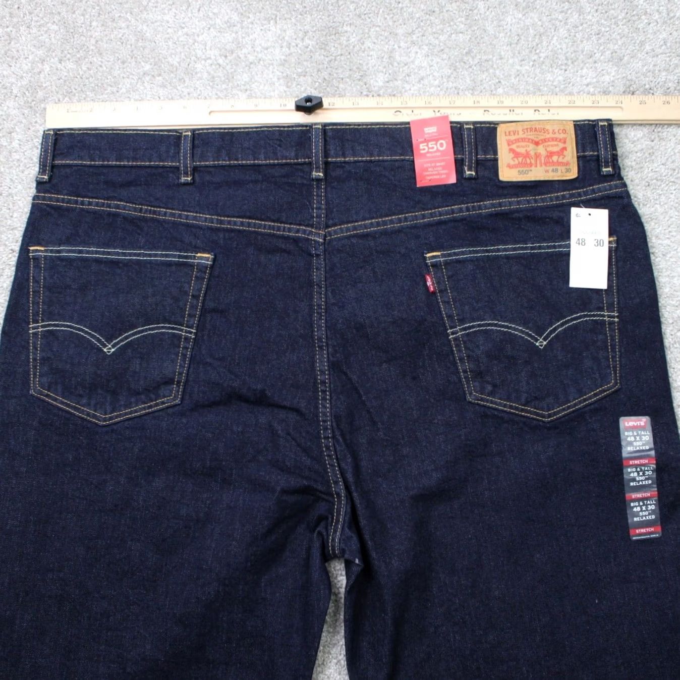 Levi's Levi's 550 Jeans Mens 48x30 Blue Relaxed Fit 5-Pocket Denim Cotton Stretch Straight NWT California Prop 65 none Brand Levi's 90s USA Vintage No Size US 32 / EU 48 - 6 Thumbnail