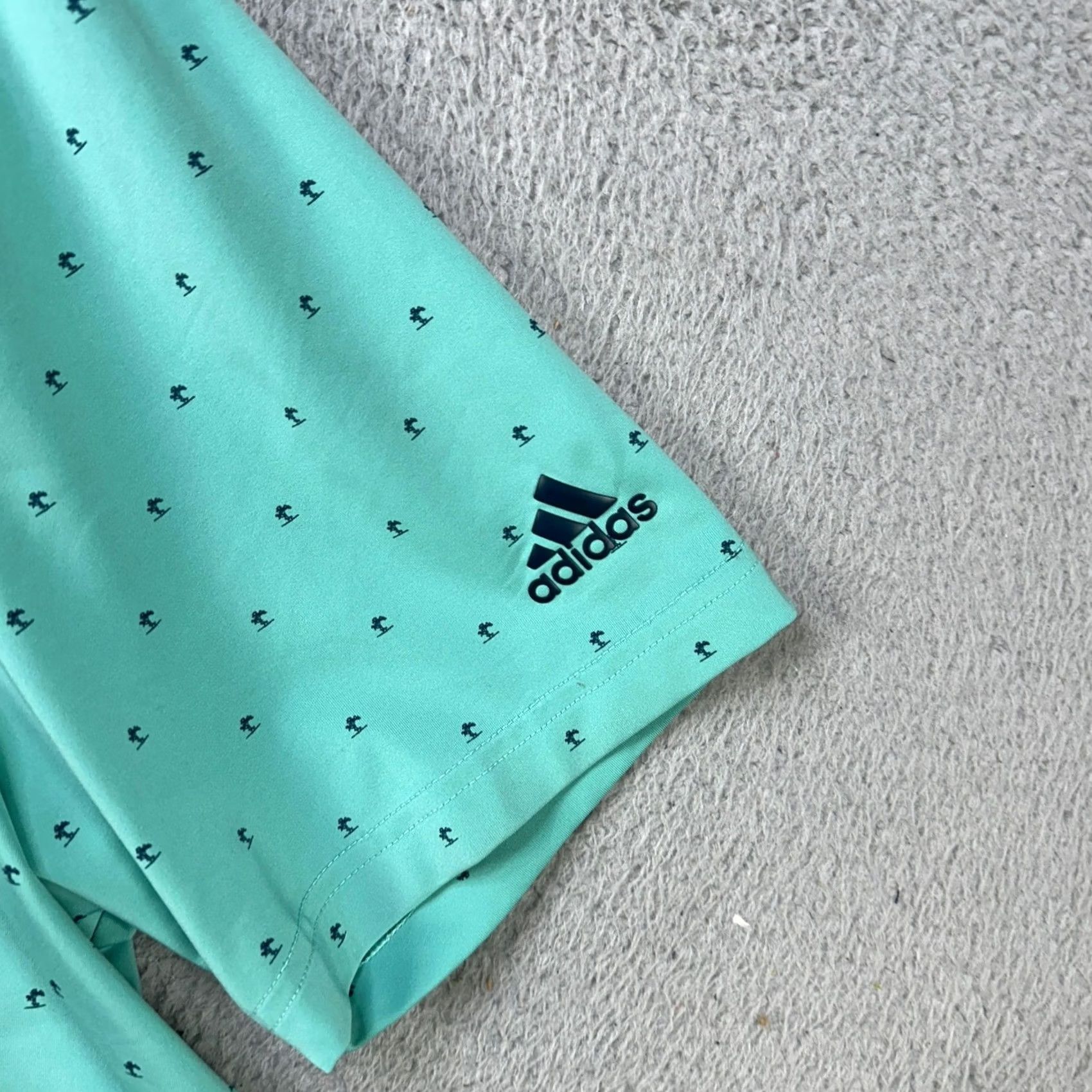 Adidas Adidas Primegreen Golf Polo Shirt Mens Large Aqua Green Short Sleeve Stretch Performance EUC Size US L / EU 52-54 / 3 - 7 Thumbnail