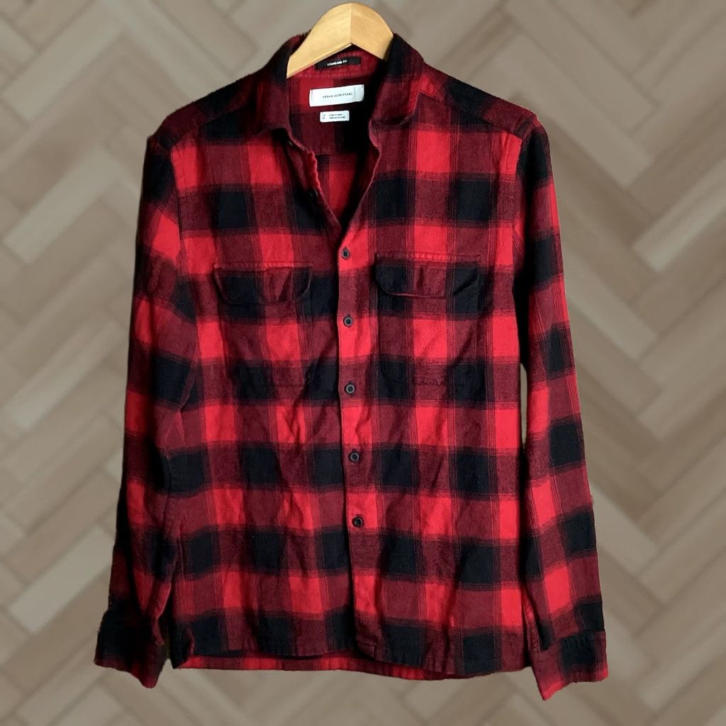 Urban Outfitters Urban Outfitters Button-Up Shirt S Regular Red Plaid Cotton Flannel Long Sleeve Size US S / EU 44-46 / 1 - 1 Thumbnail