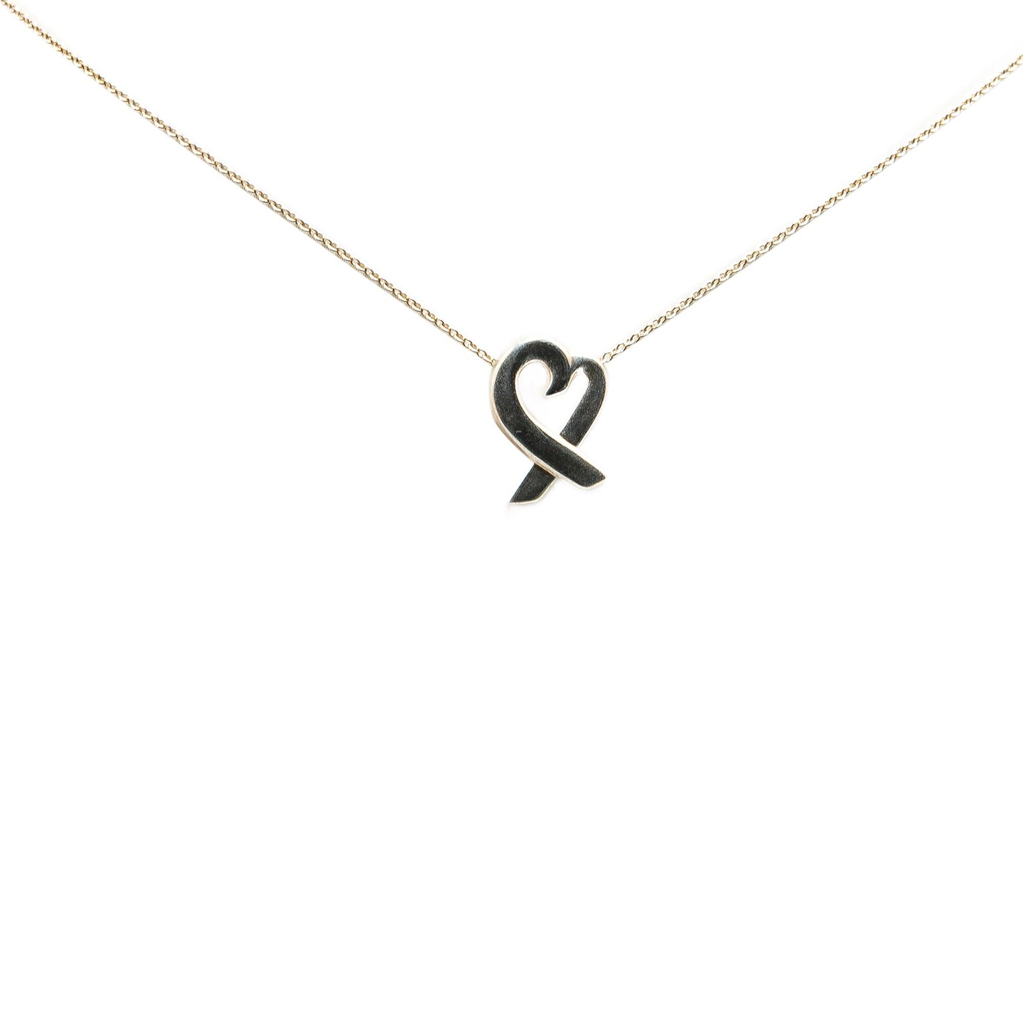 Tiffany & Co. Tiffany Paloma Picasso Sterling Silver Loving Heart Pendant Necklace Silver Size ONE SIZE - 1 Thumbnail