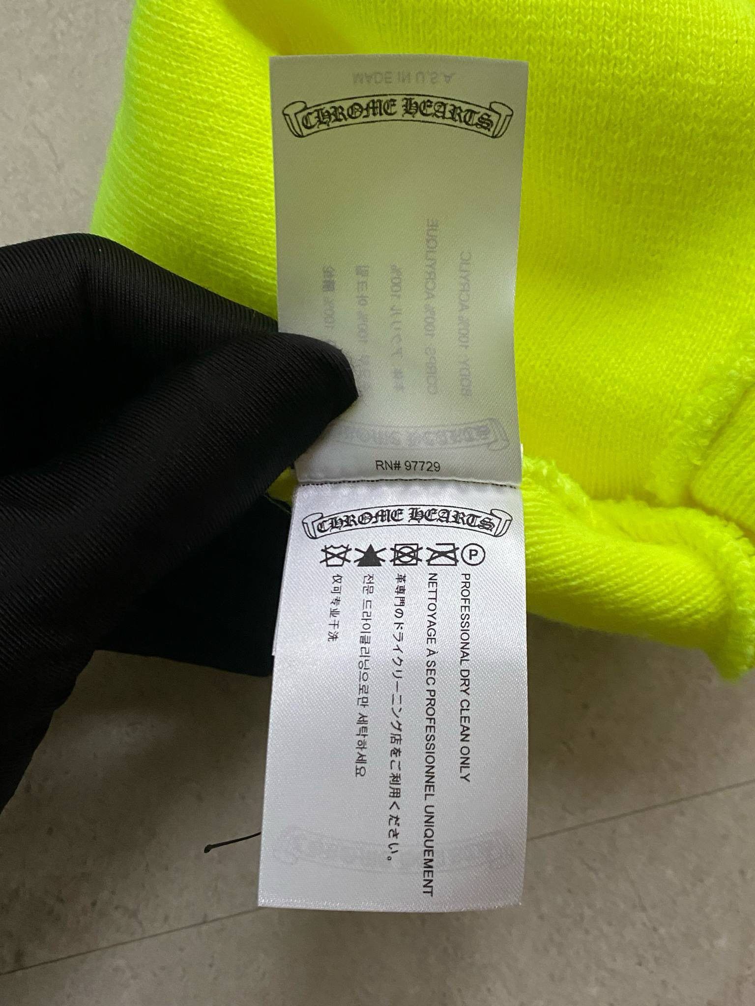 Chrome Hearts Chrome Hearts stacked +CHROME HEARTS+ beanie neon lime Size ONE SIZE - 4 Thumbnail