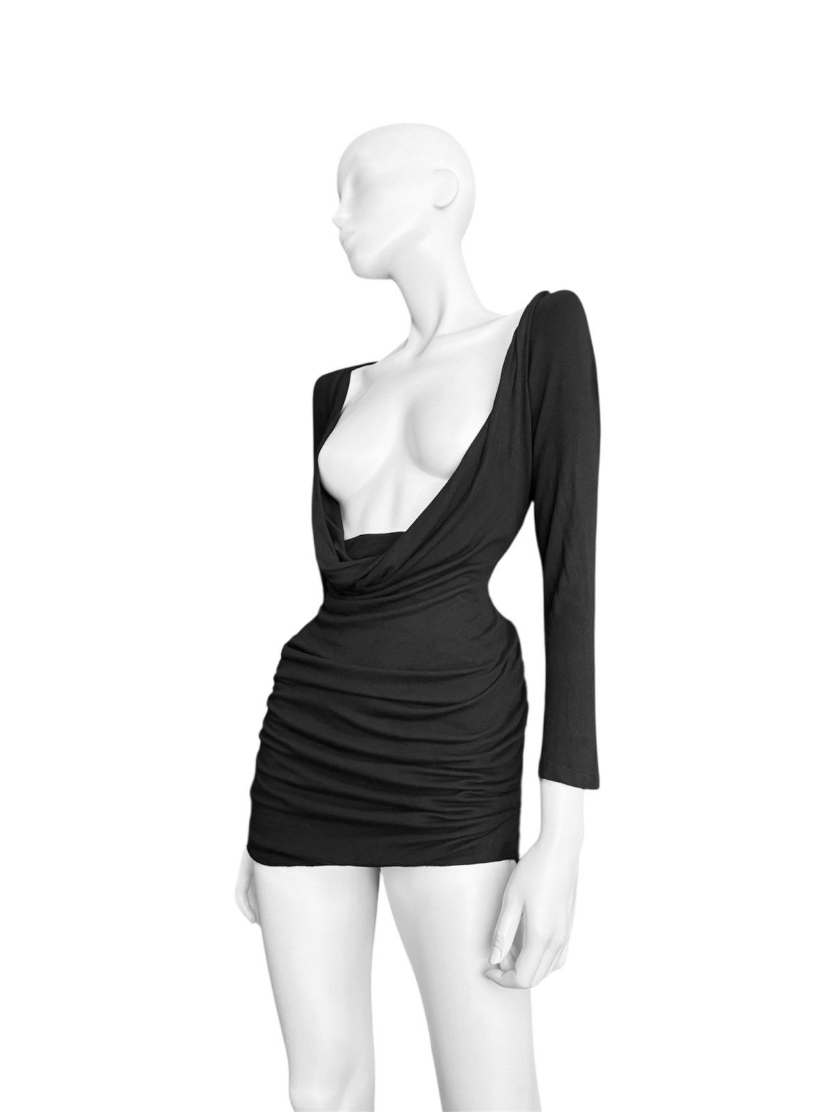 Gucci Runway Tom Ford For Gucci Draped Black Blouse / Dress Size M / US 6-8 / IT 42-44 - 2 Thumbnail