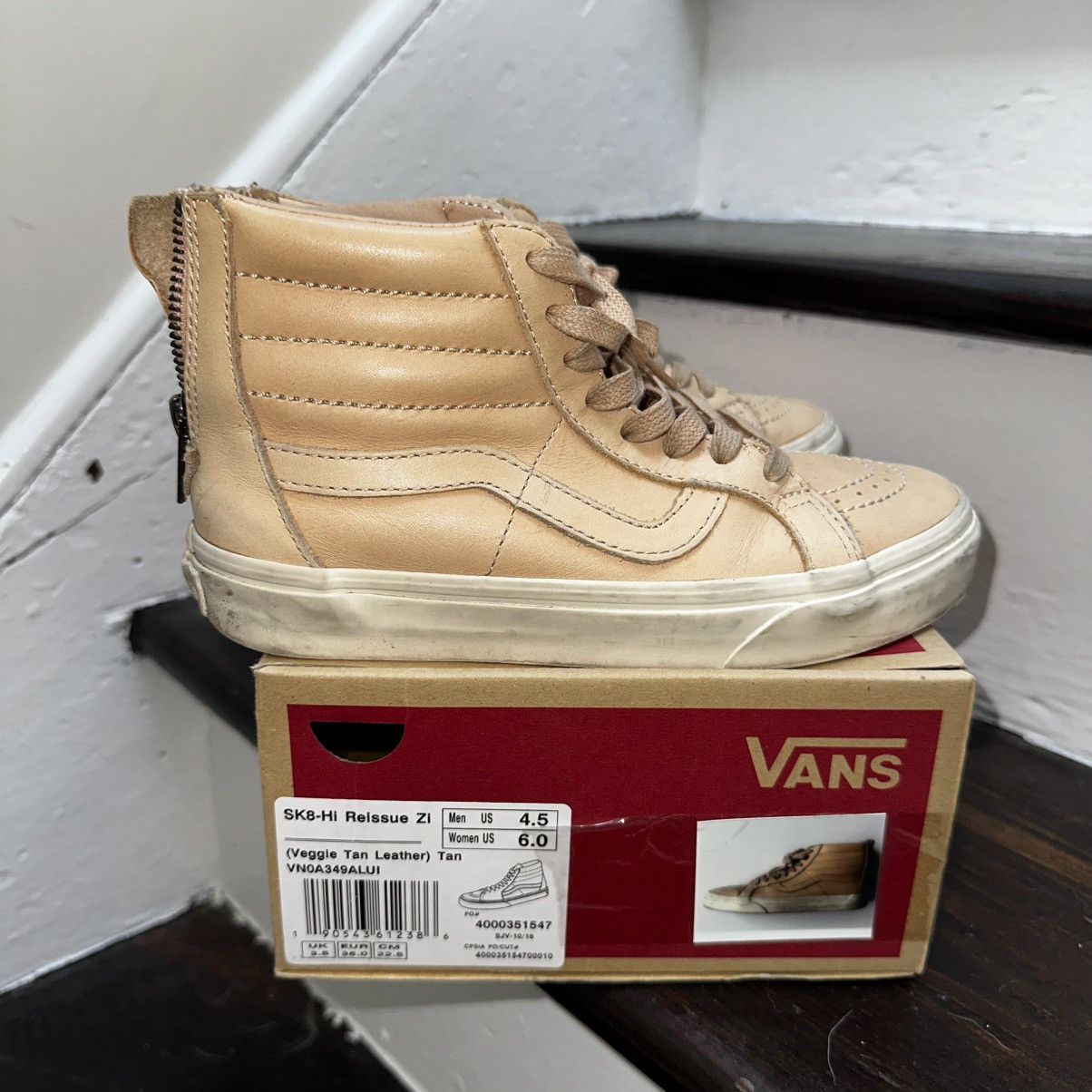 Vans VANS Sk8-Hi Reissue Zip High Veggie Tan Leather 4.5 M 6 W Size US 6 / IT 36 - 1 Thumbnail