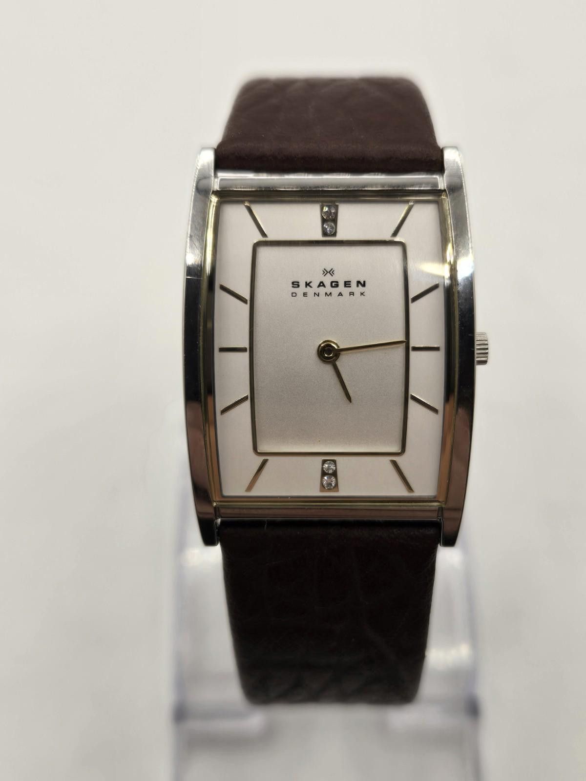 NWOT Skagen 294Ssl1 Tonneau Watch Leather Strap Cream Dial in Beige, Women's