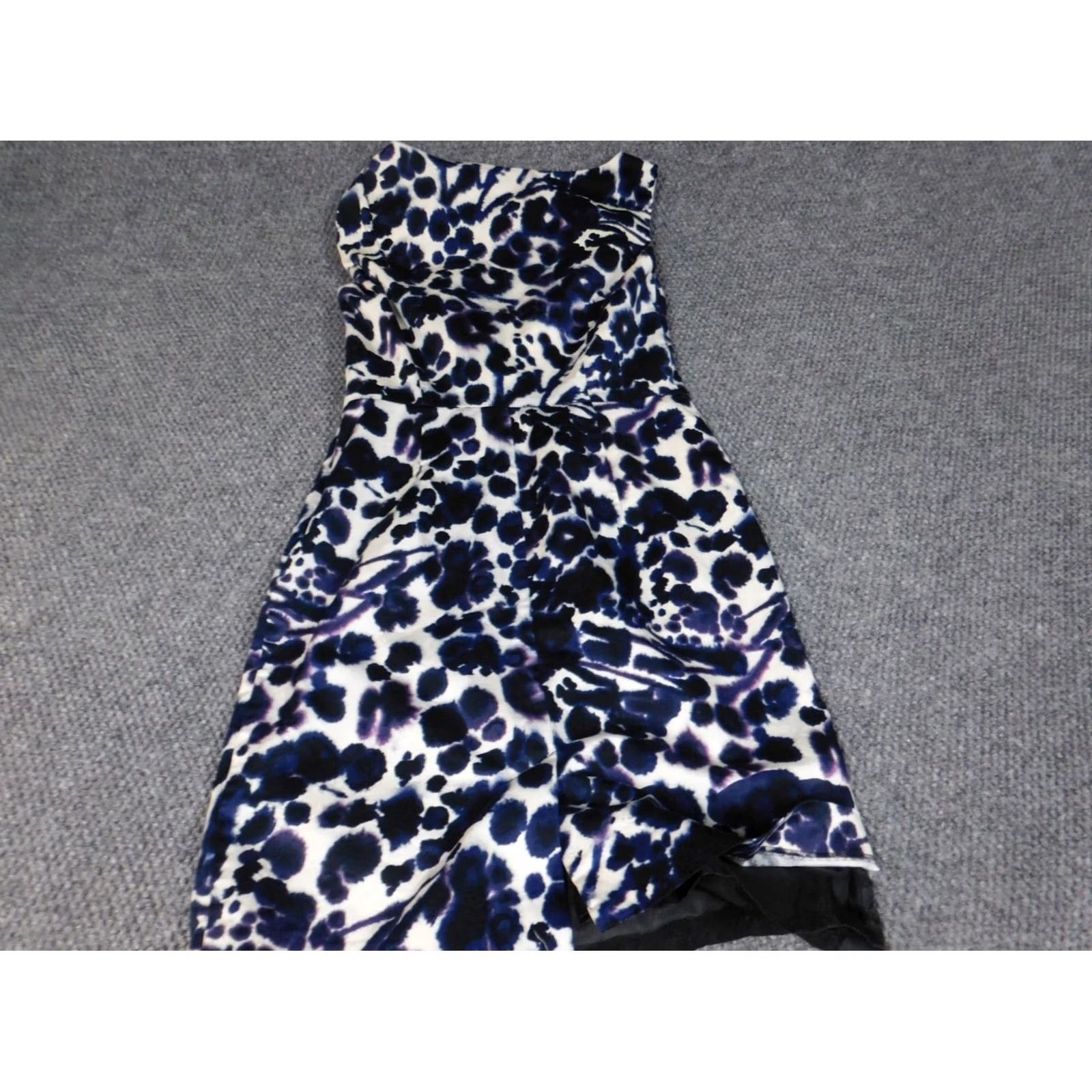 Ann Taylor Ann Taylor Womens Dress A-Line 4 Purple Floral Stretch Zip Sleeveless Knee Length Casual Womens Size S / US 4 / IT 40 - 7 Thumbnail