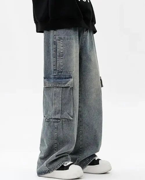 Jean Y2K Vintage Men Cargo Jeans Size US 26 / EU 42 - 2 Thumbnail