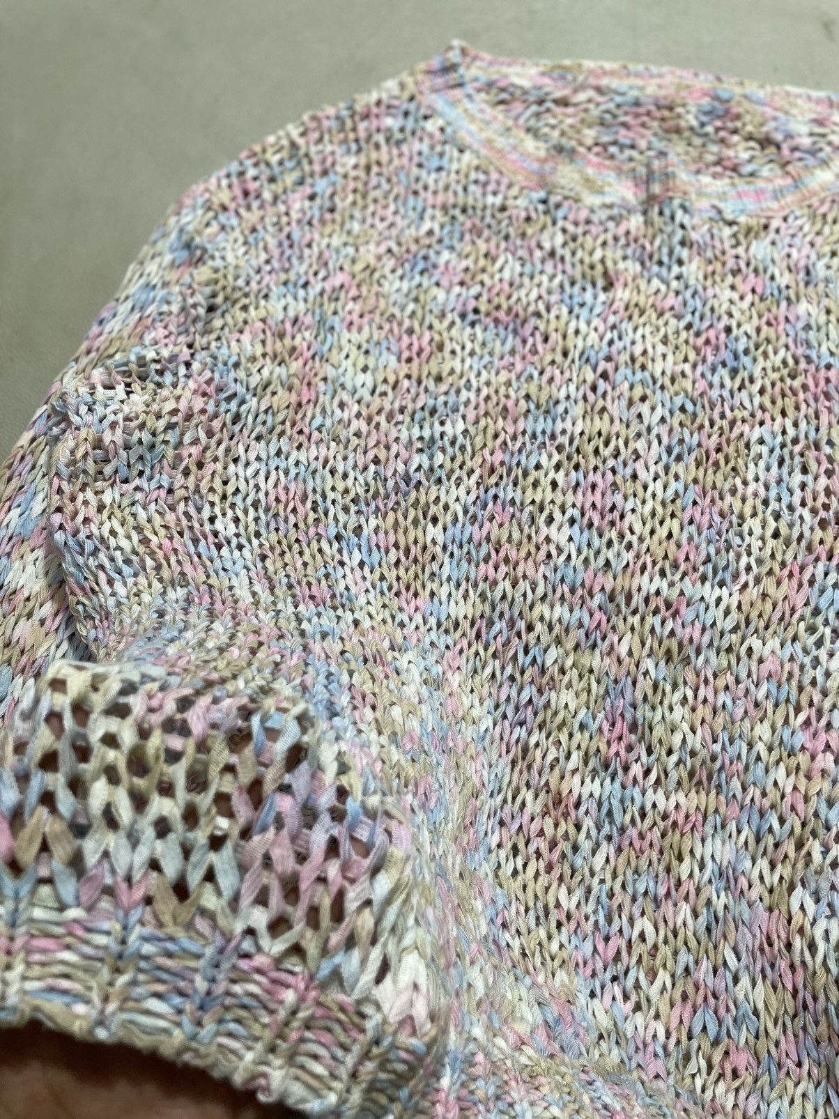 Issey Miyake Undefined Grunge Multicolor Fishnet Sweaters Size US L / EU 52-54 / 3 - 3 Thumbnail