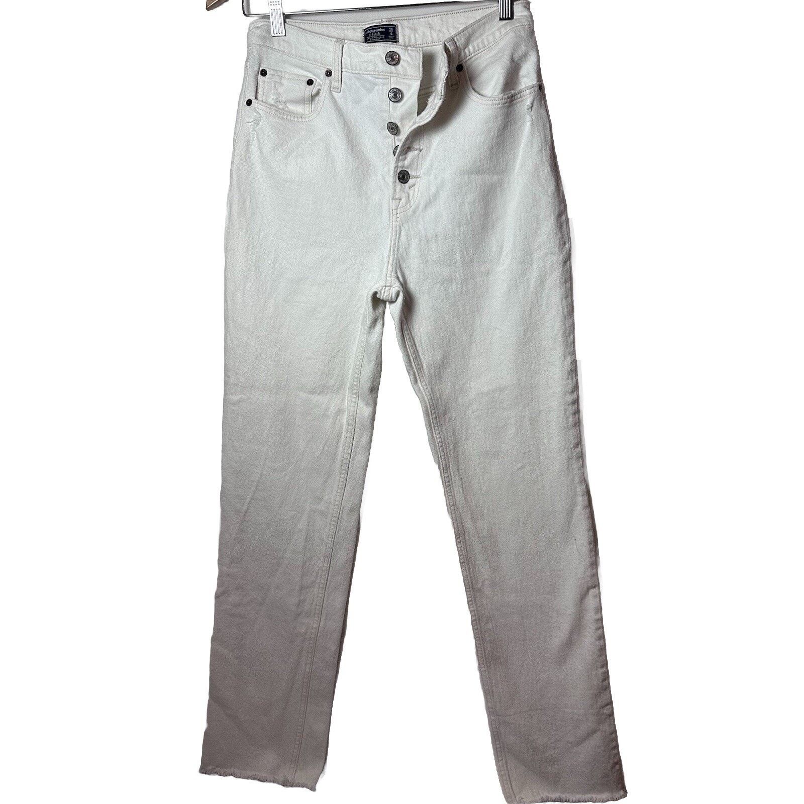 Abercrombie & Fitch Abercrombie Fitch Ultra High Rise Straight Jeans Button Fly Size 28" / US 6 / IT 42 - 1 Thumbnail