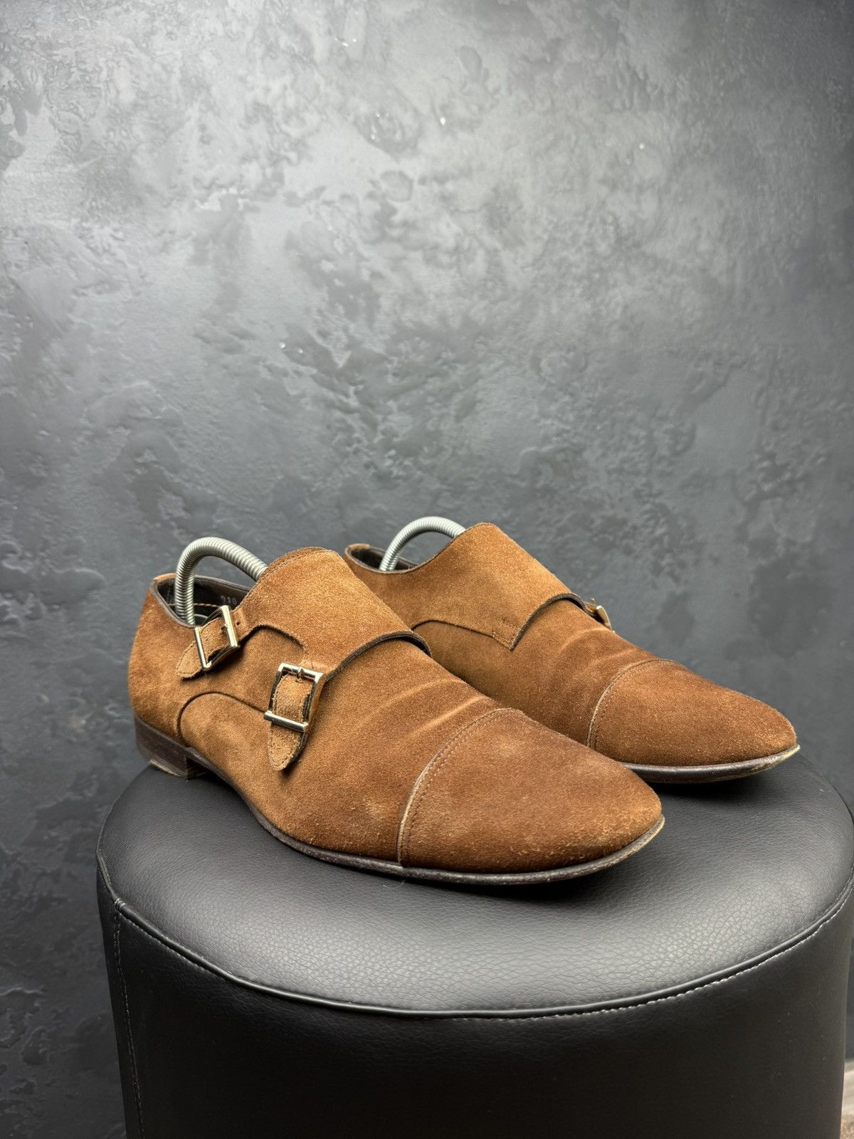 Santoni SANTONI Suede Monk Double Monk Strap Loafer Mens Size 8 Size US 8 / EU 41 - 4 Thumbnail