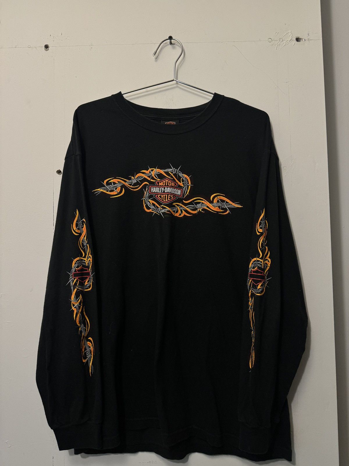 Harley Davidson Vintage Harley Davidson Wire Flame Longsleeve Shirt Size US L / EU 52-54 / 3 - 4 Thumbnail