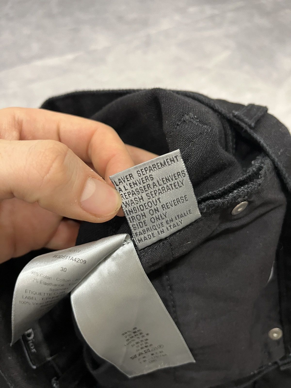 Dior SS18 Dior Homme Kris Van Assche Black 'SLIM 17.5' Denim Size US 30 / EU 46 - 9 Thumbnail