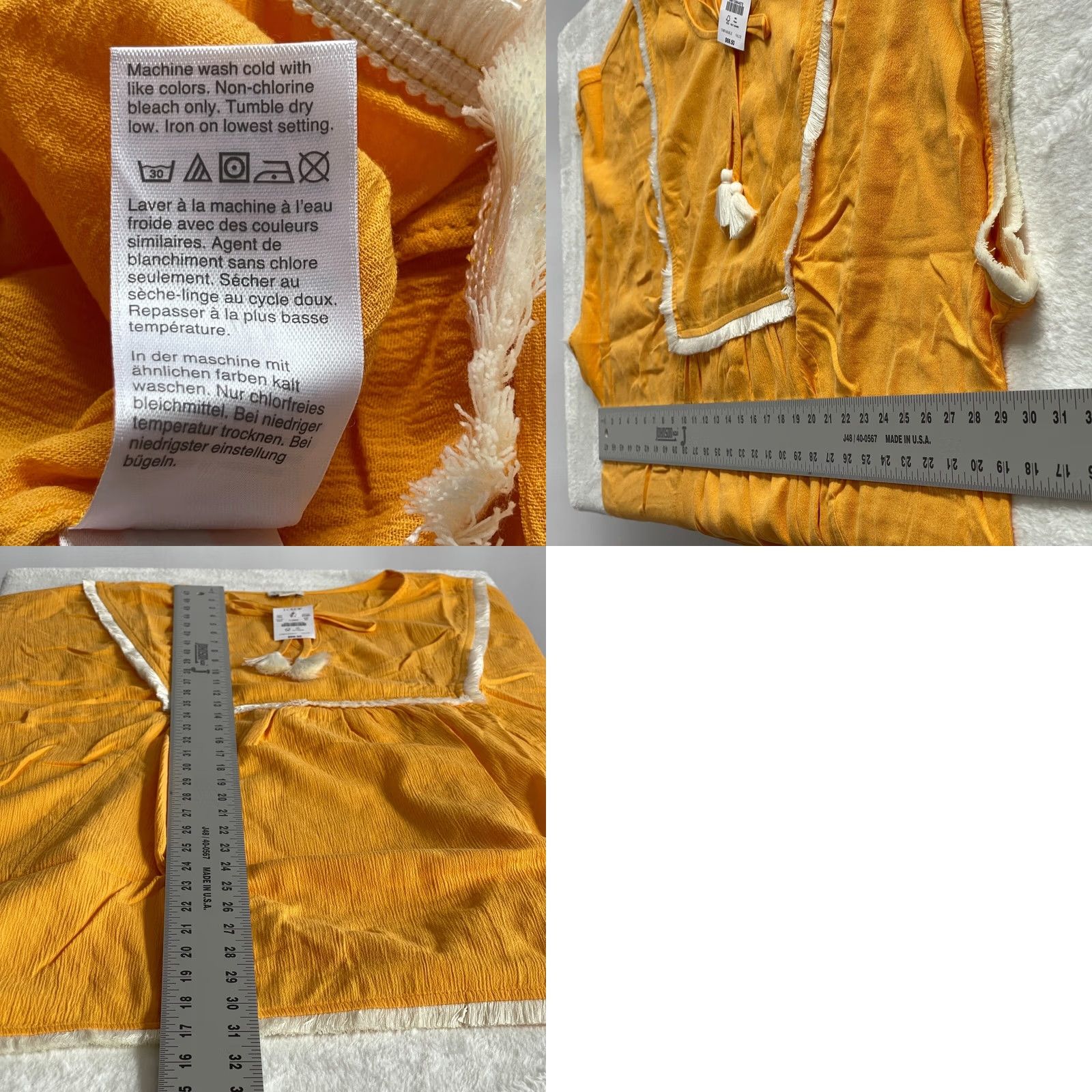 J.Crew J.Crew Factory Tunic Cover Up Swim Beach Wear Size 3X Yellow Fringe G4885 New 9.50 Size ONE SIZE - 8 Thumbnail