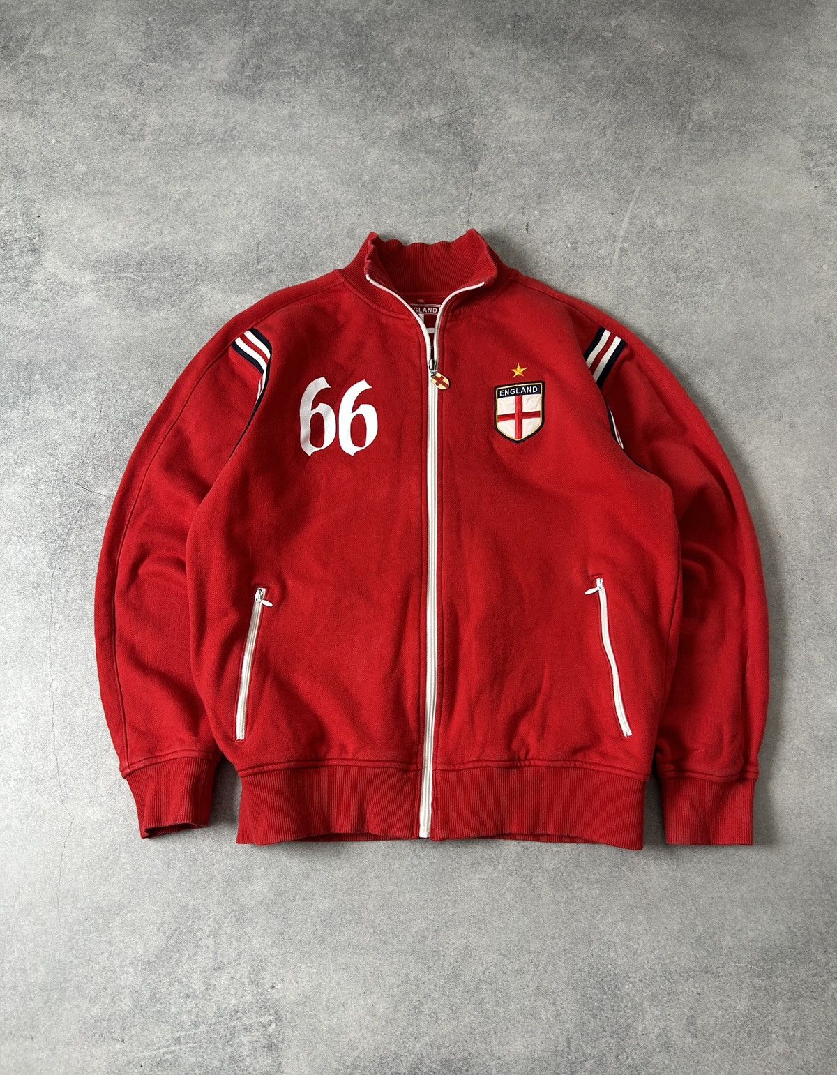 Rugby Ralph Lauren Vintage England 🏴󠁧󠁢󠁥󠁮󠁧󠁿 soccer rugby track jacket mens red Size US XL / EU 56 / 4 - 1 Thumbnail