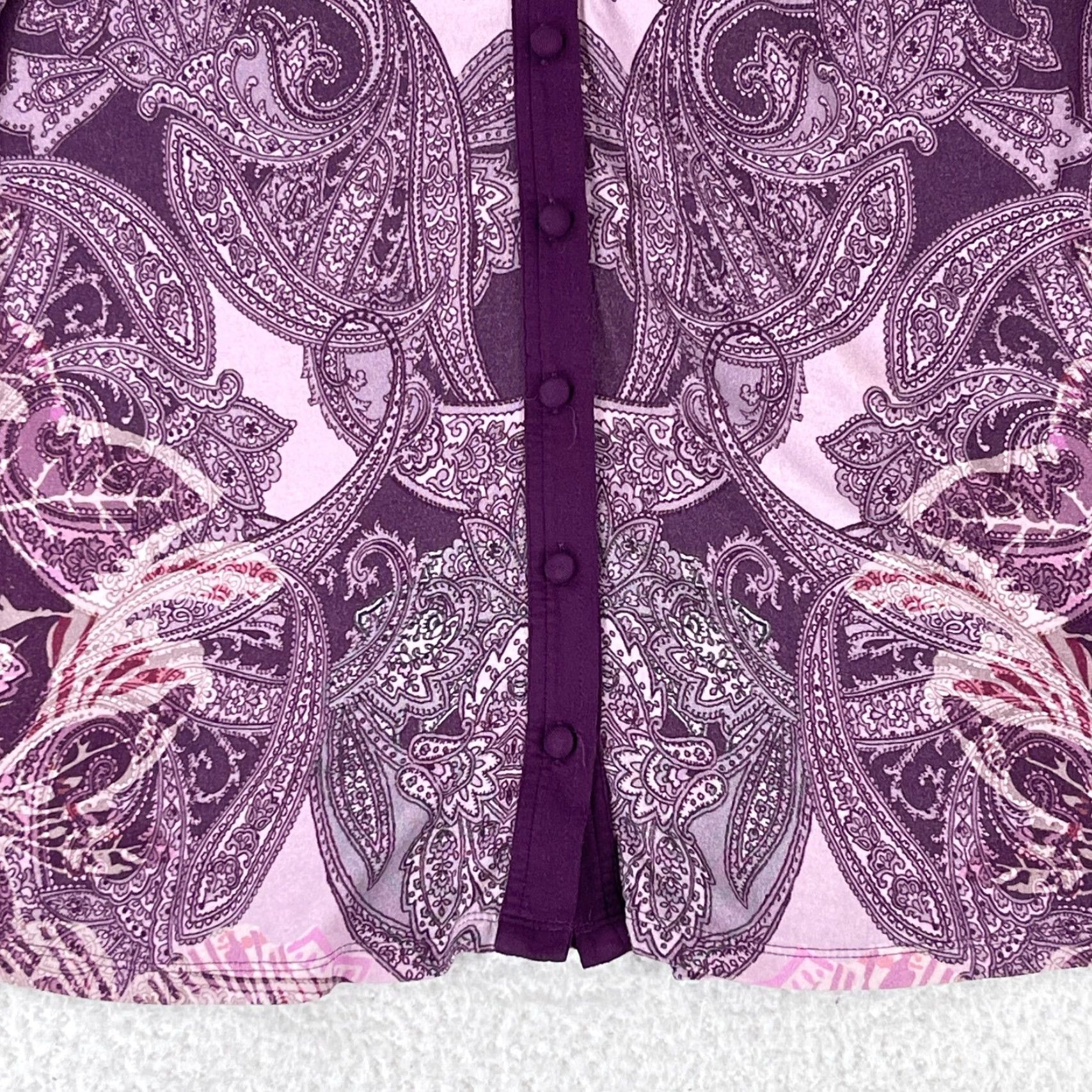 Soft Surroundings Soft Surroundings Seraphina Paisley Button-Up Shirt Womens Medium Purple Size M / US 6-8 / IT 42-44 - 5 Thumbnail