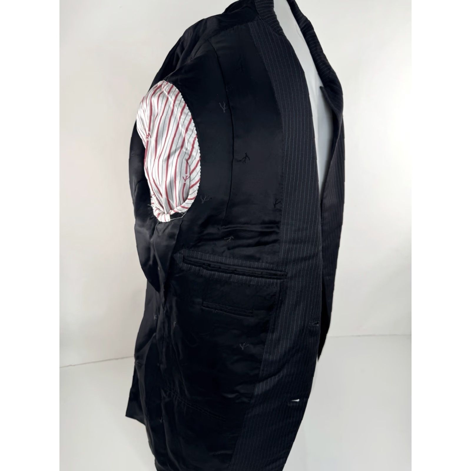 Vintage ISIAH Pinstripe WOOL 40 Blazer Jacket Men Blazer Black / Blue 40 Wool Pinstripe N Size 40R - 6 Thumbnail