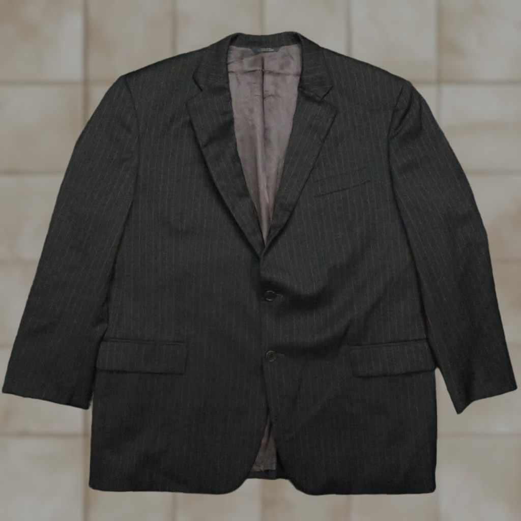 Brooks Brothers Brooks Brothers Blazer Mens 48R Gray Madison Fit Wool 2P Stripe Vintage N/A Mens Size 48R - 1 Thumbnail