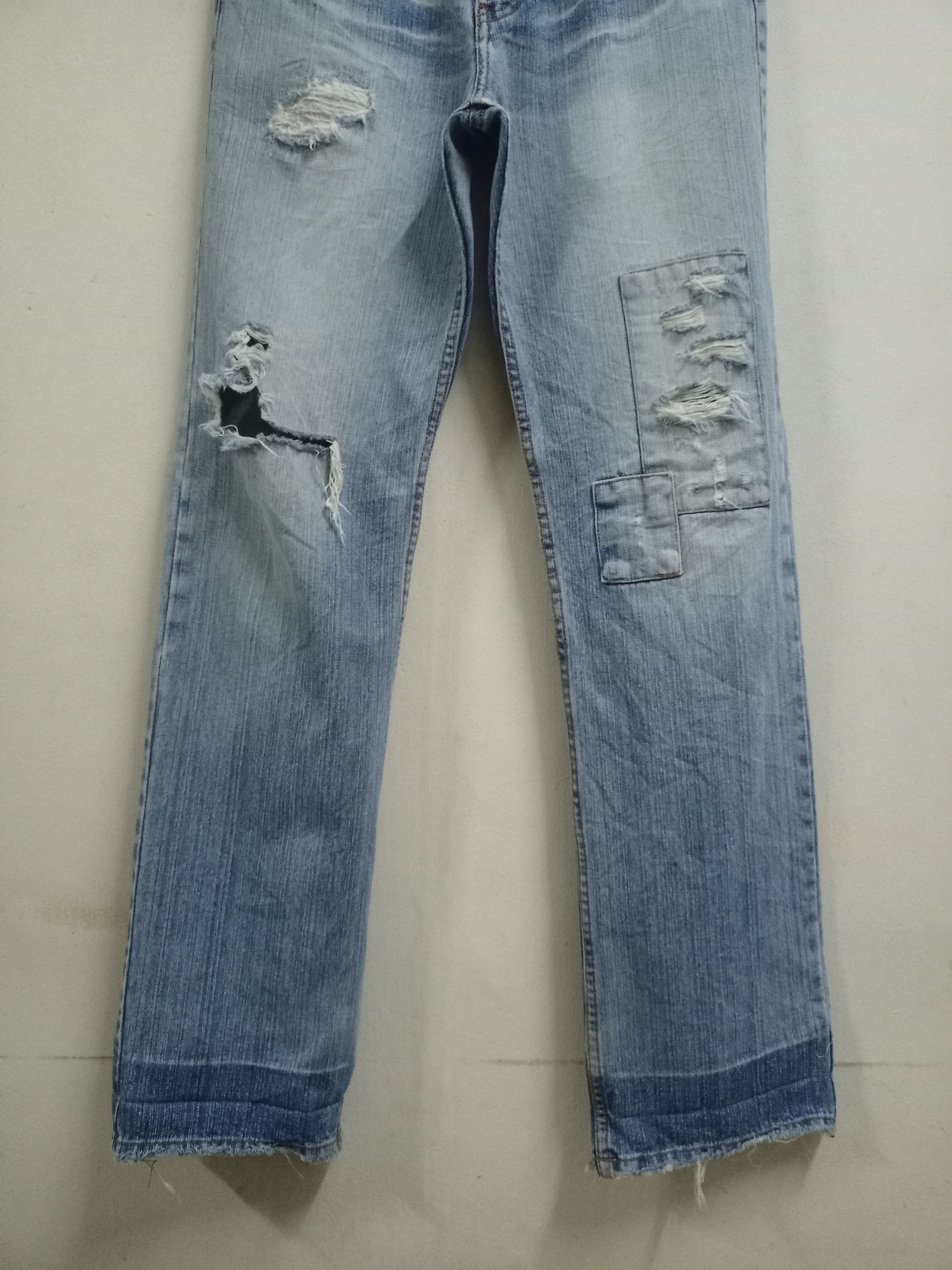 Japanese Brand Vintage Japanese Brand Blue Wash Patchwork Loose Jeans 33x33 Size US 33 - 6 Thumbnail