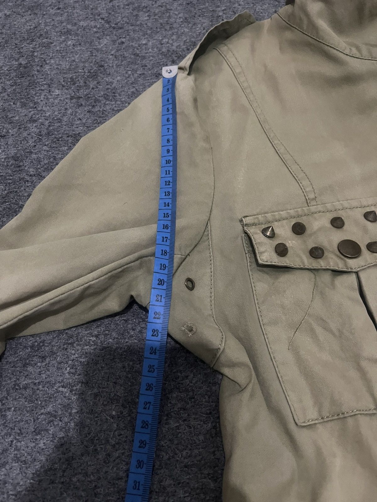 Japanese Brand Studded Punk Military Field Jacket Olive Drab Size US M / EU 48-50 / 2 - 10 Thumbnail