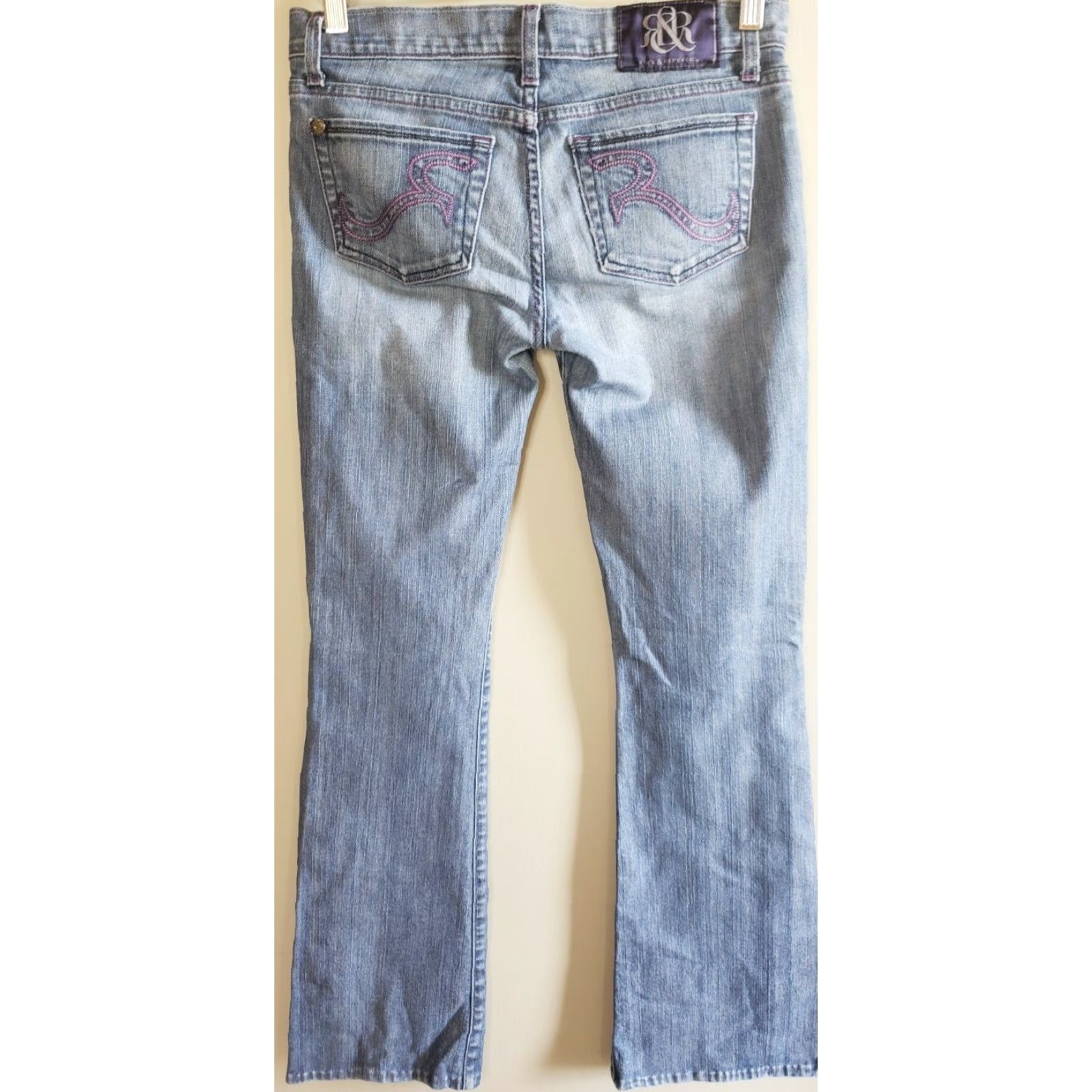 Vintage Rock and Republic Jeans Size 26 30" Waist Pink Stitching Bootcut Denim Women Size 26" / US 2 / IT 38 - 2 Thumbnail