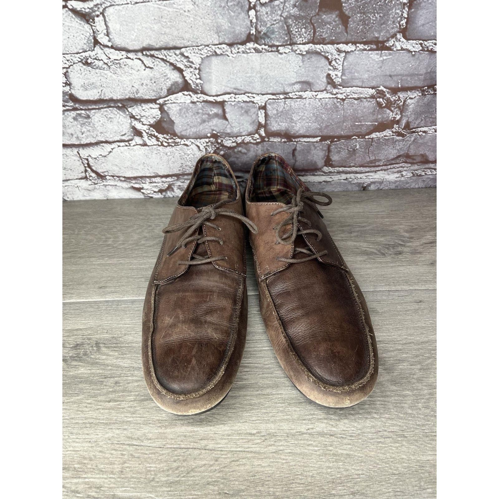 Bed Stu Bed Stu Distressed Brown Oiled Leather Lace Derby Oxfords Me Size US 10.5 / EU 43-44 - 3 Thumbnail