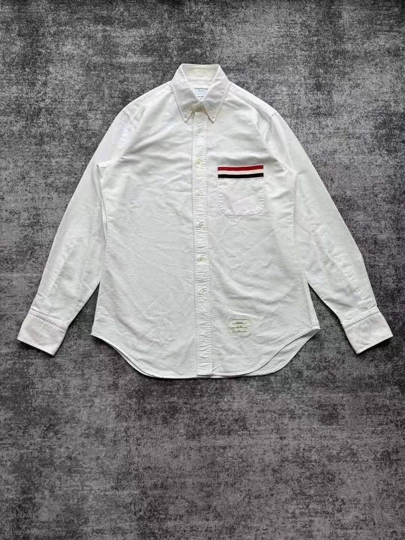 Thom Browne Thom Browne White shirt 2503-Nextarrow Size US L / EU 52-54 / 3 - 1 Thumbnail