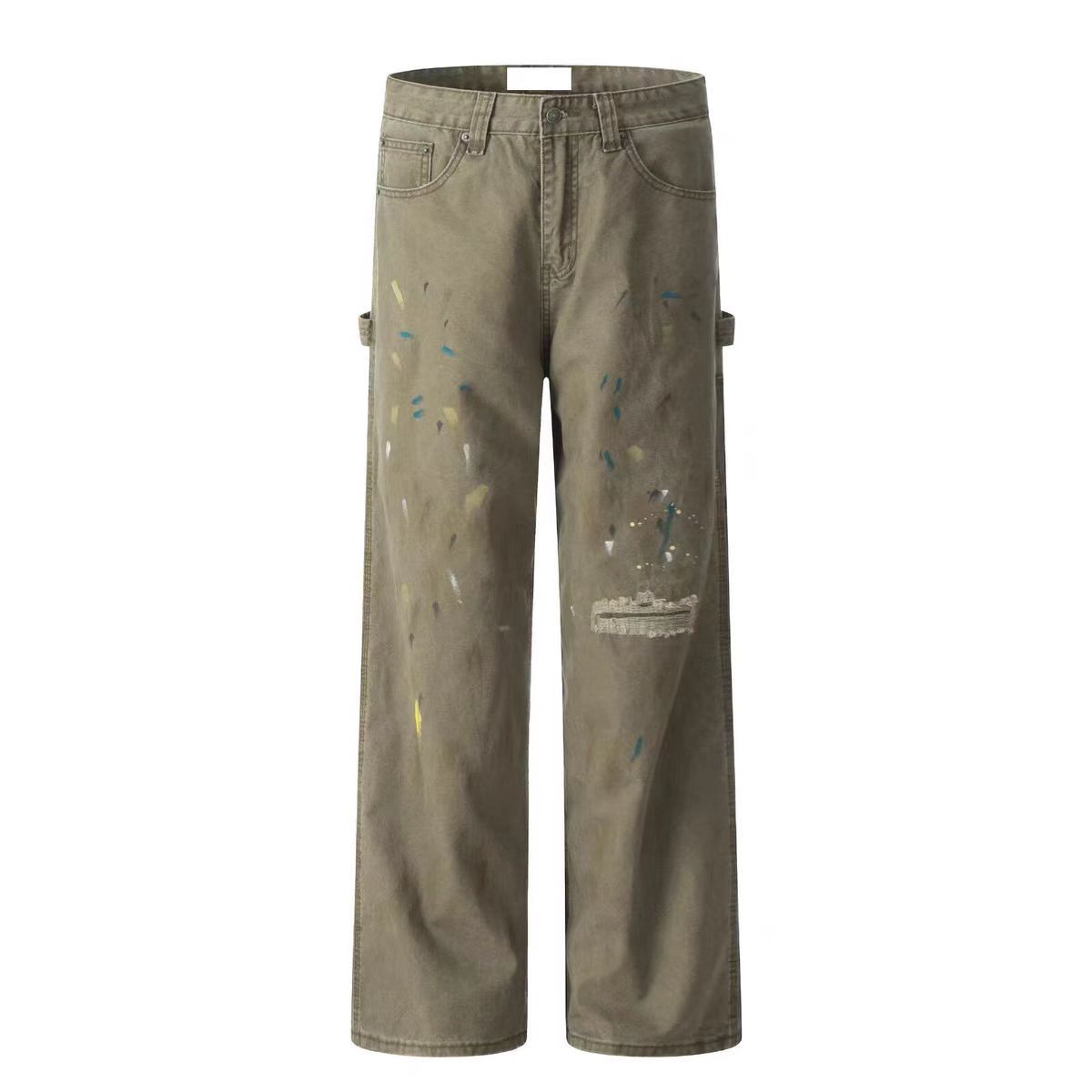Japanese Brand × Jean Vintage washed and inked loose fit straight leg work jeans Size US 32 / EU 48 - 3 Thumbnail