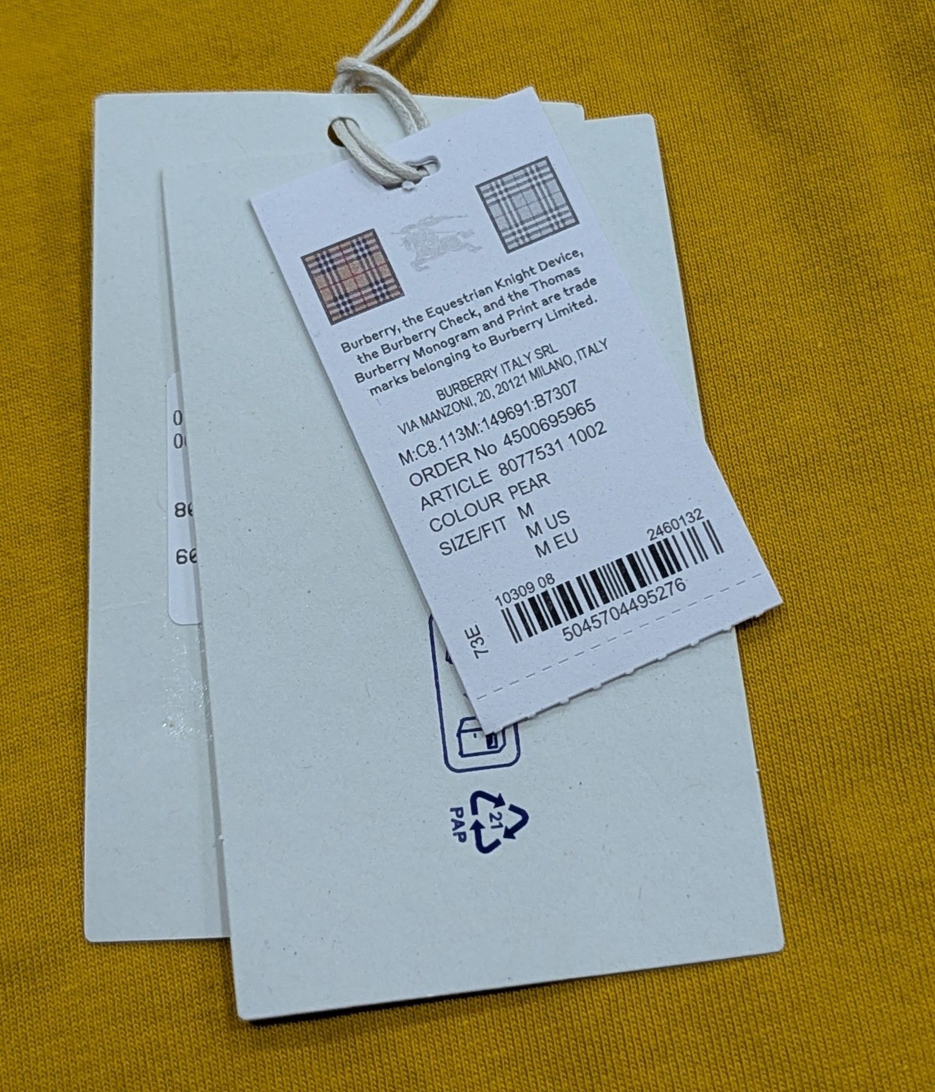 Burberry Burberry Paneled Fine Knit Cotton T-Shirt Jumper Gold Medium Size US M / EU 48-50 / 2 - 9 Thumbnail